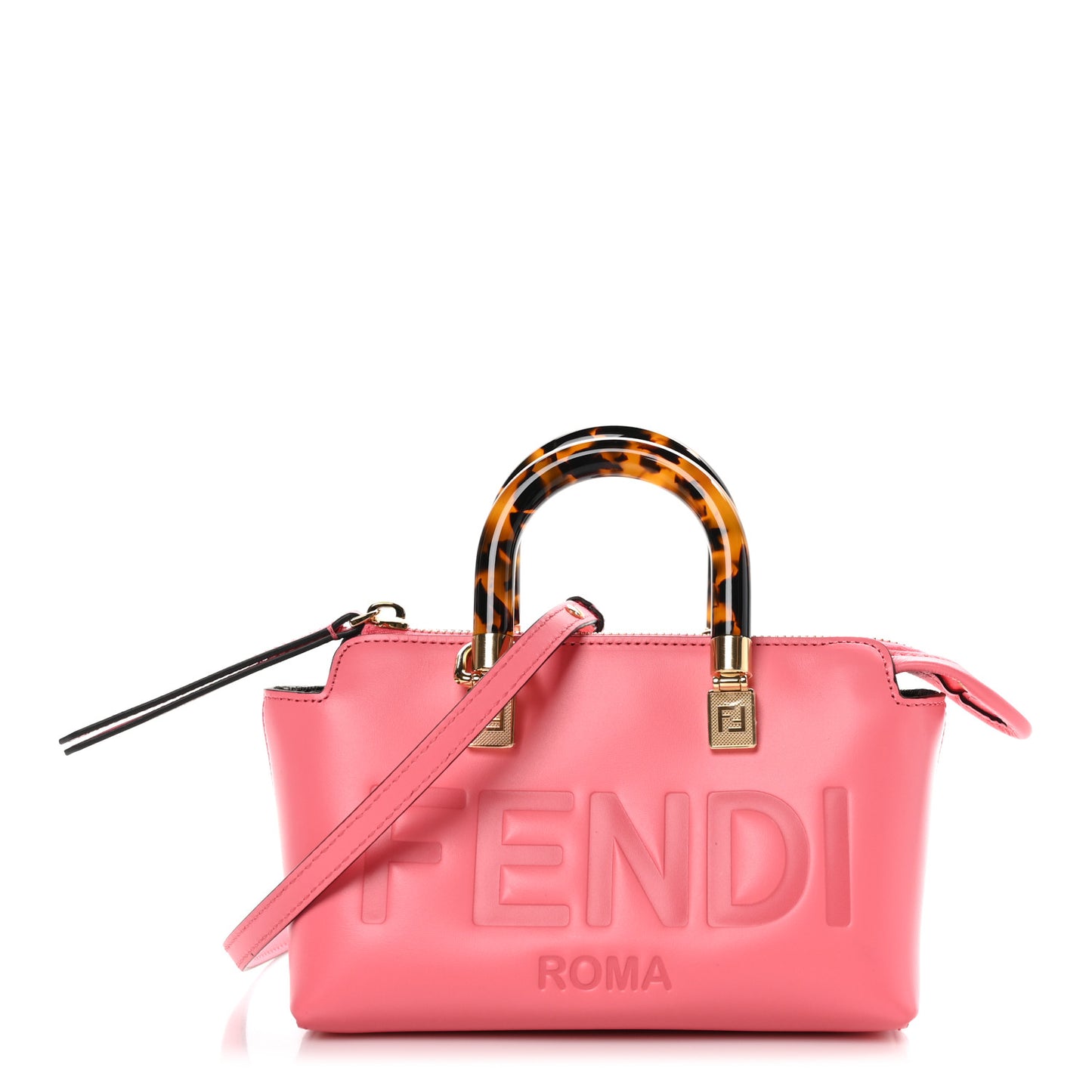 Vitello King Plexiglass Logo Embossed Mini By The Way Top Handle Boston Bag Pink Dalia