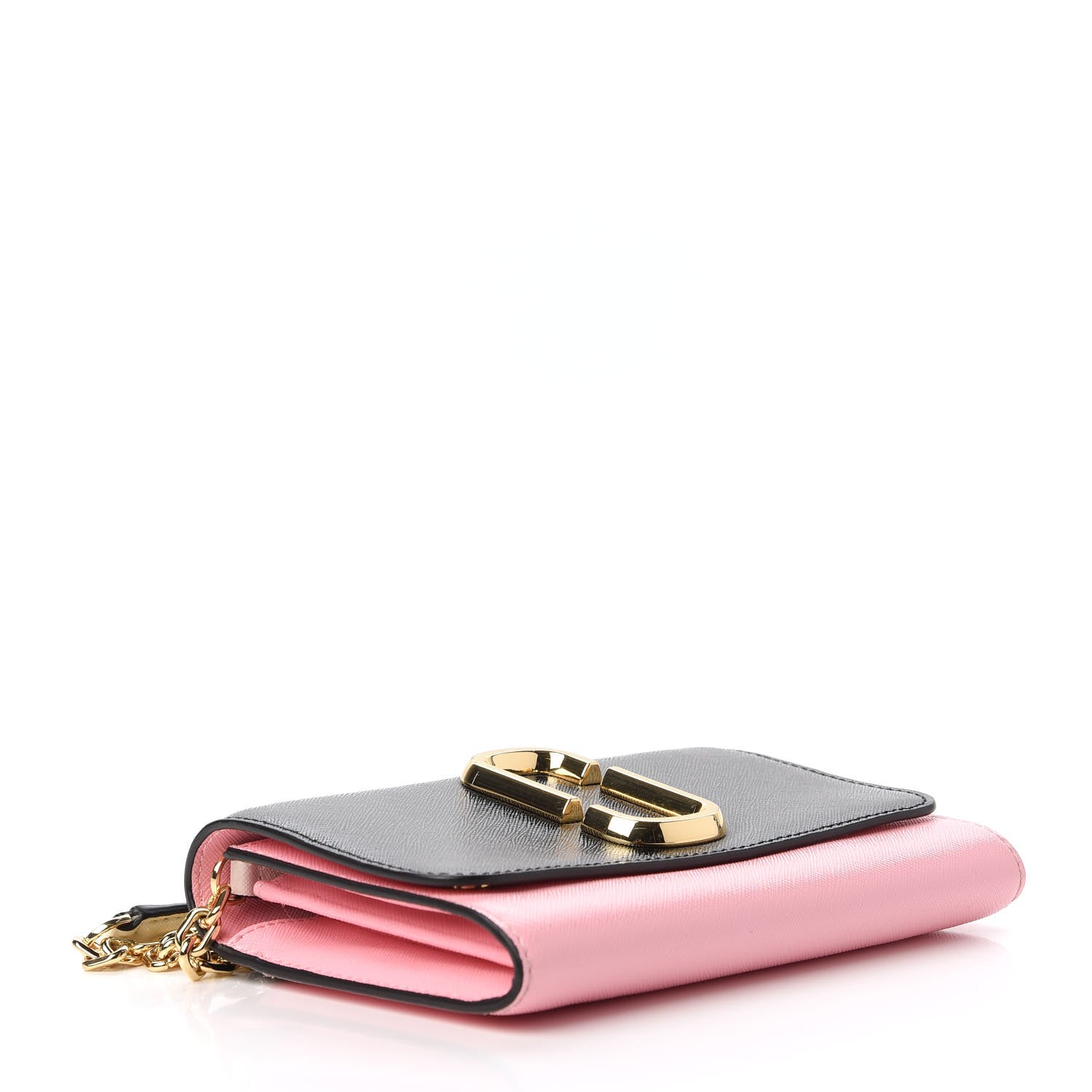 Marc Jacobs Saffino Snapshot Wallet on Chain Black Baby Pink 4 of 11
