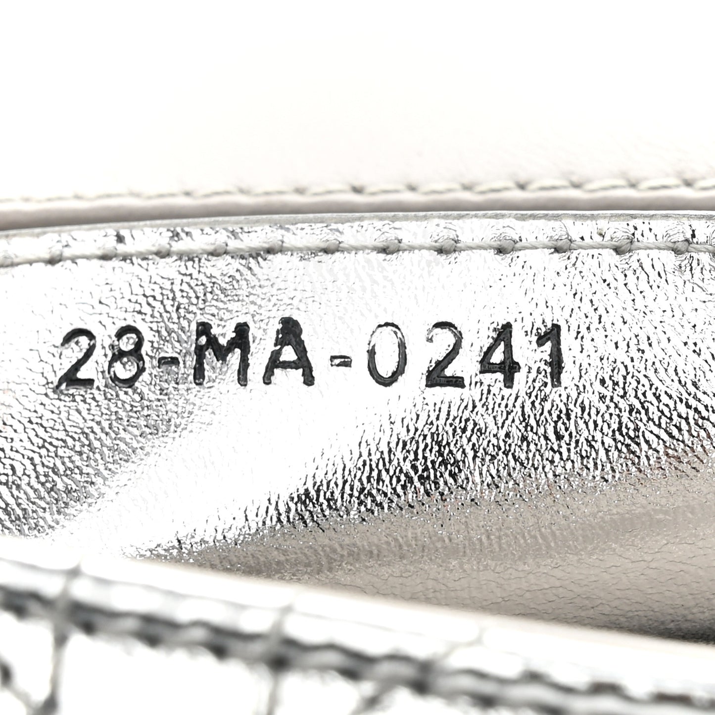 Metallic Calfskin Cannage Medium Caro Bag Argent