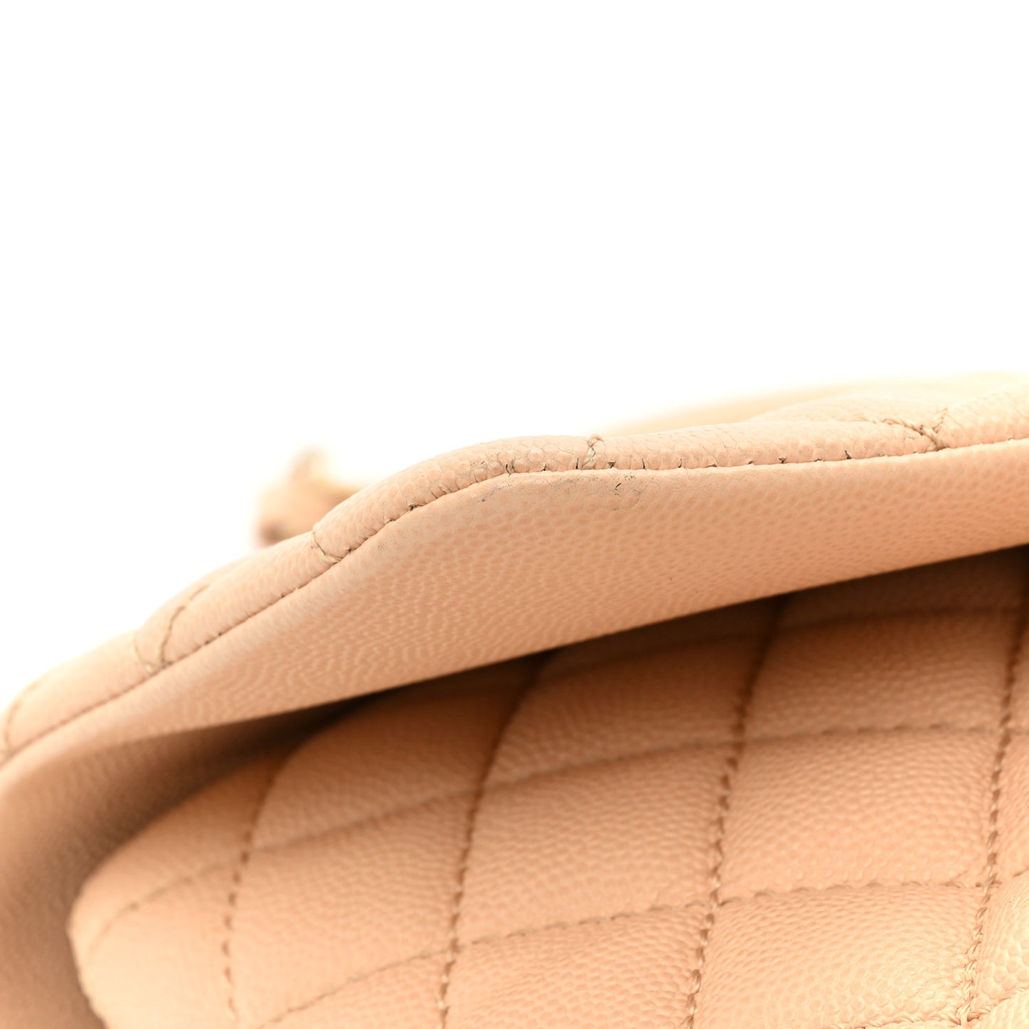 Caviar Quilted Medium Coco Handle Flap Light Beige
