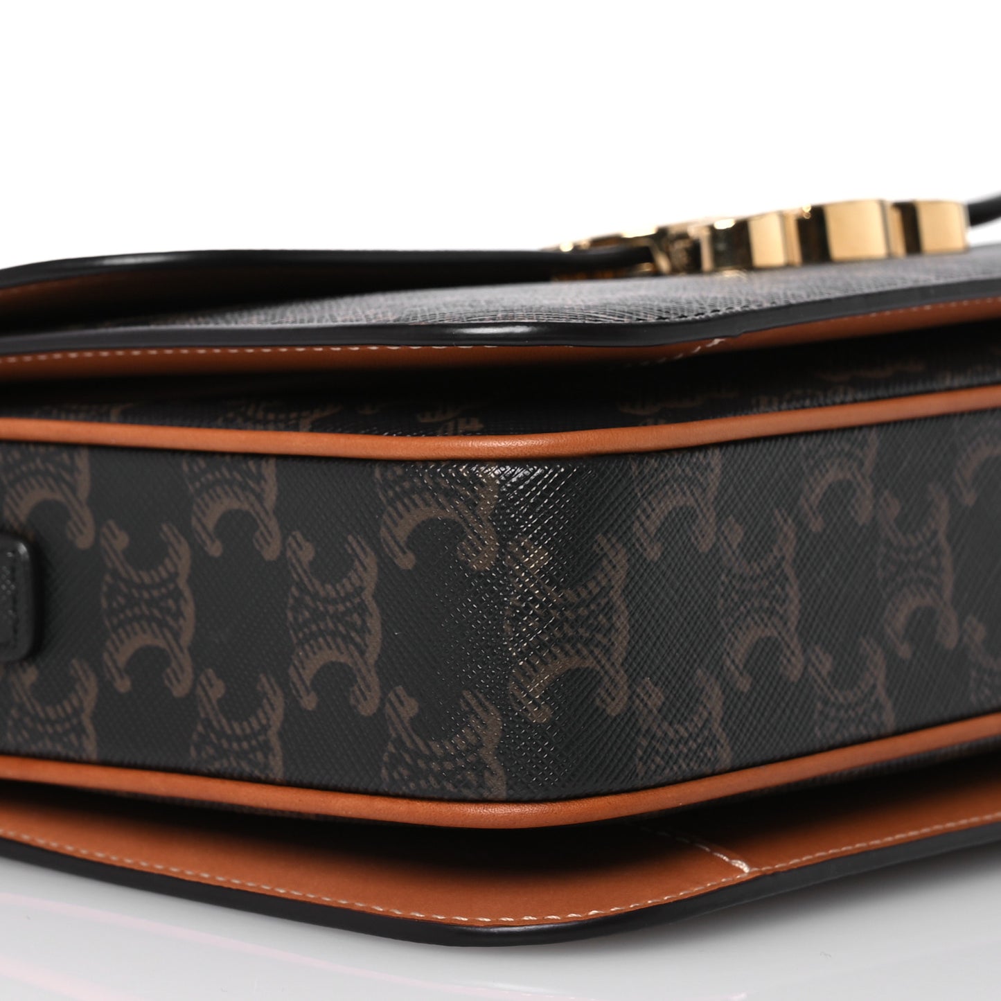 Calfskin Triomphe Canvas Medium Triomphe Tan