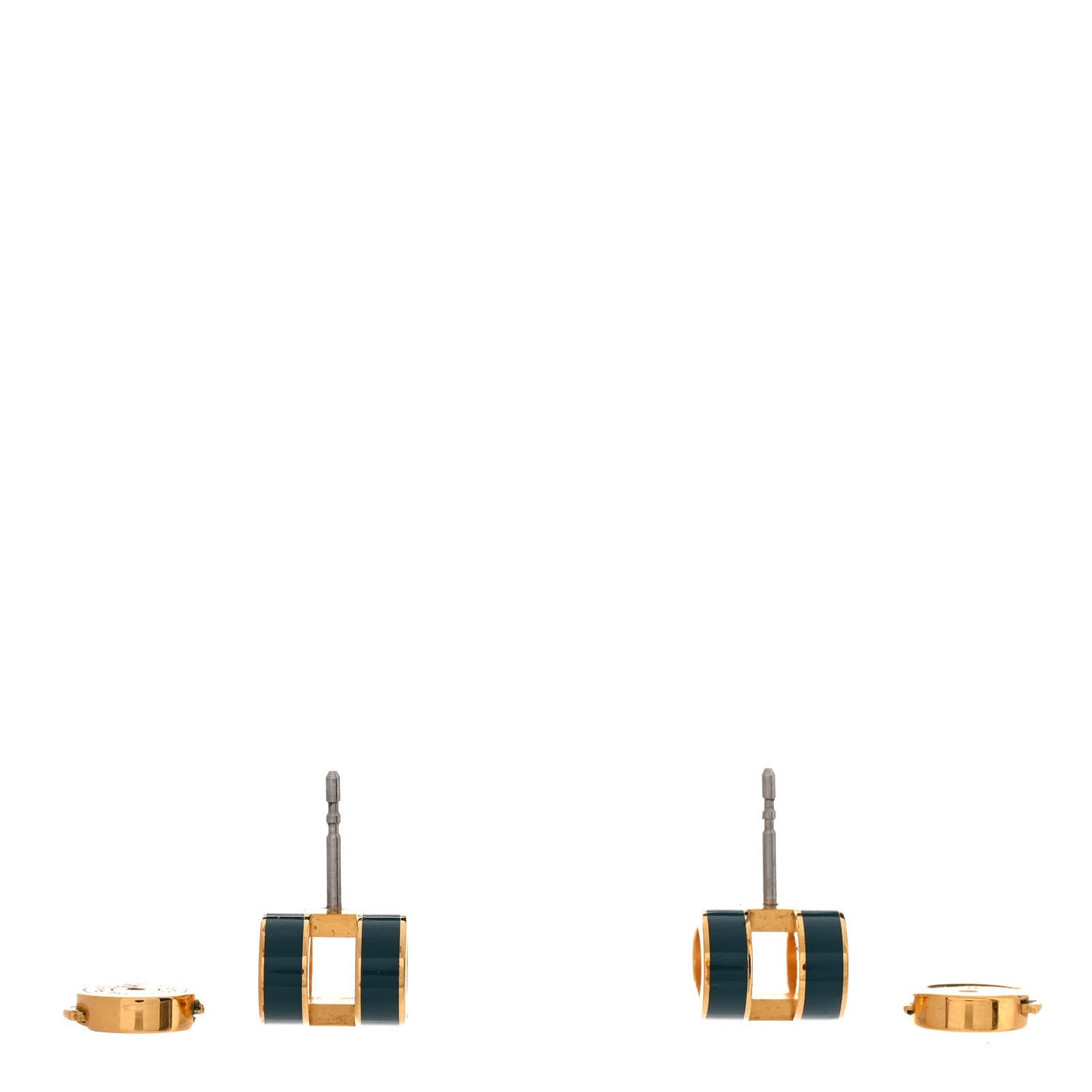 Gold Lacquered Pop H Earrings Emeraude