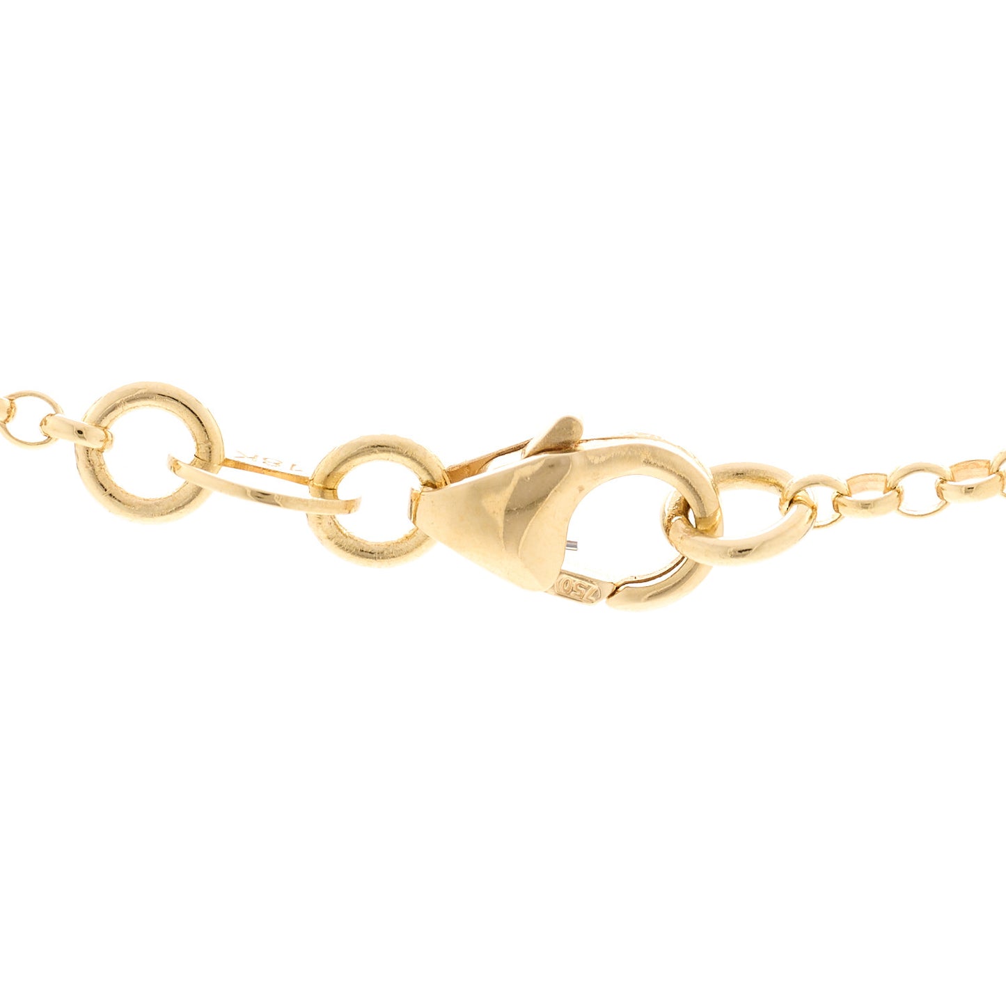 18K Yellow Gold Diamond Internal Compass Stationary Necklace