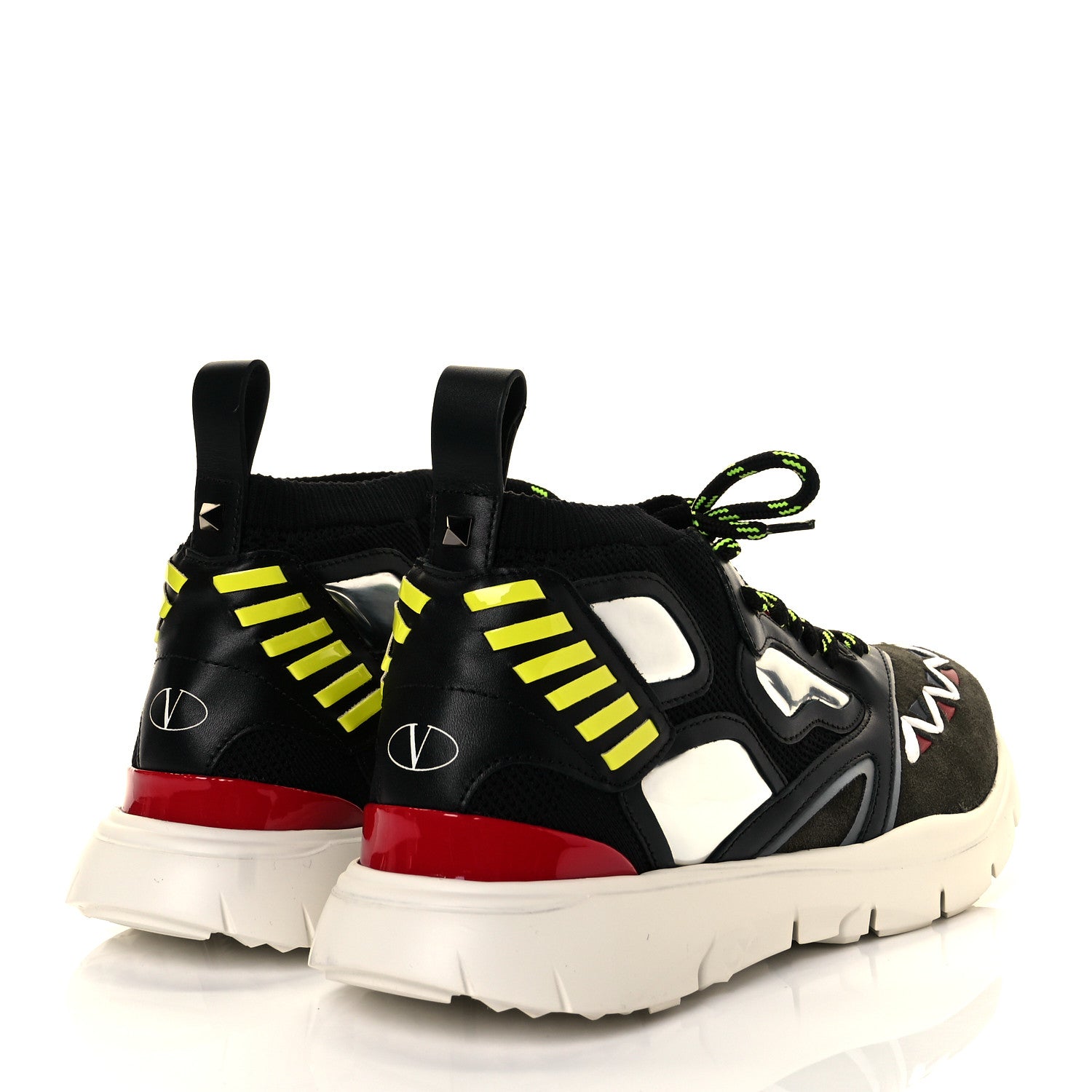 Valentino Garavani Calfskin Mens Mixed Media Sneakers 43 Black Mutlicolor 4 of 8