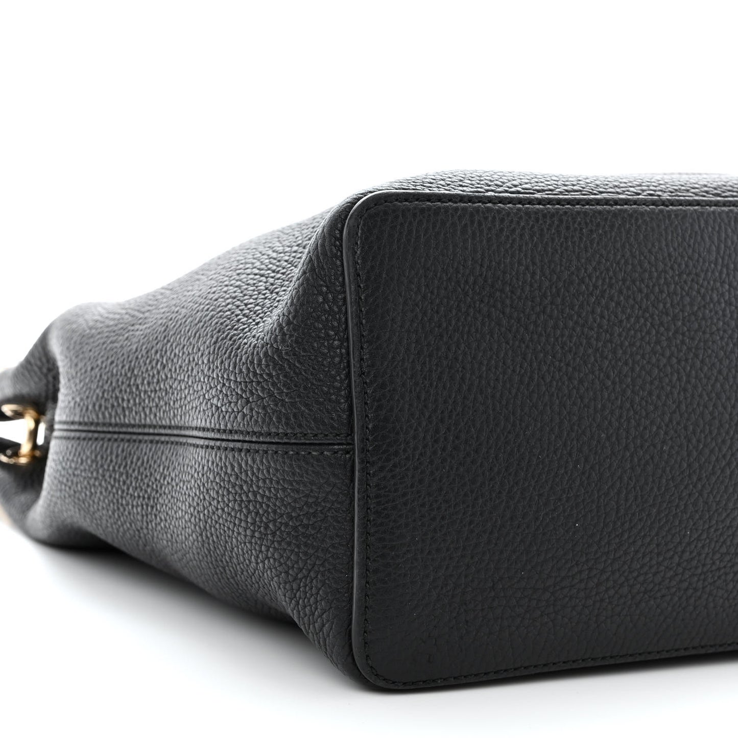 Pebbled Calfskin Large Soho Hobo Black