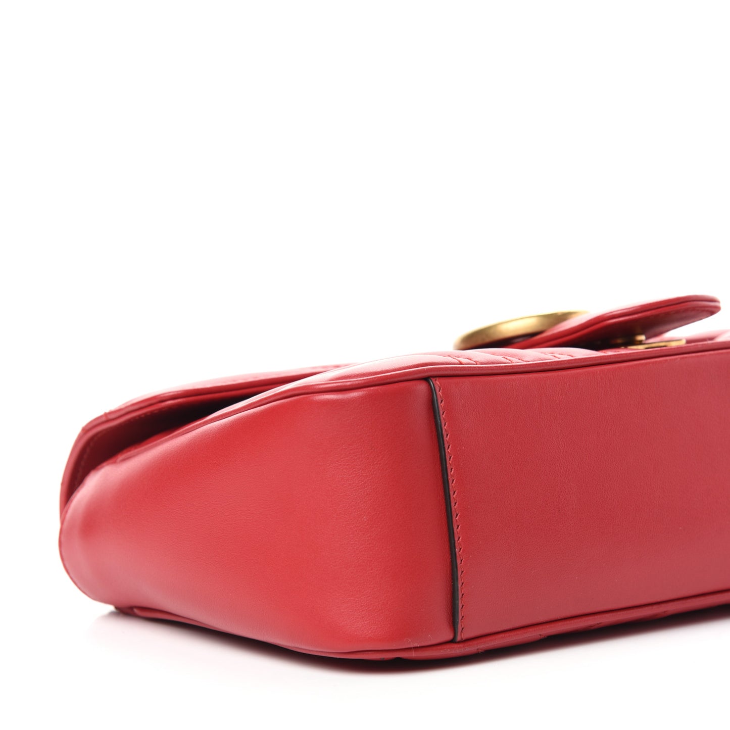 Calfskin Matelasse Small GG Marmont Shoulder Bag Hibiscus Red