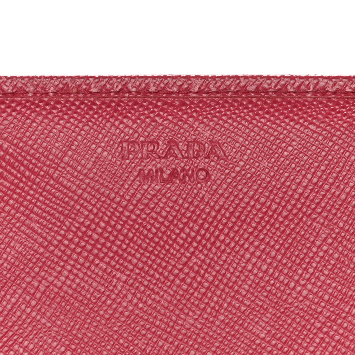 Prada Saffiano Triangle Continental Flap Wallet Peonia 6 of 15
