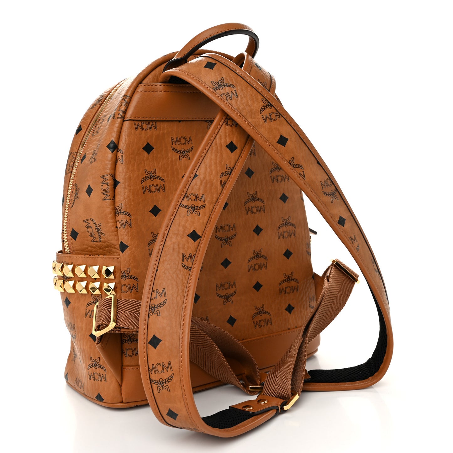 Visetos Small Side Stud Stark Backpack Cognac