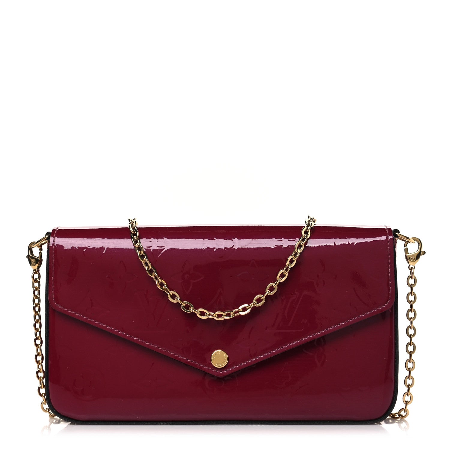 Louis Vuitton Vernis Felicie Chain Wallet Magenta 1 of 10