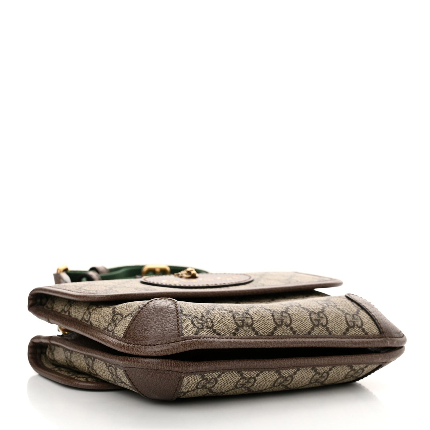 GG Supreme Monogram Web Small Neo Vintage Double Flap Messenger Bag Brown