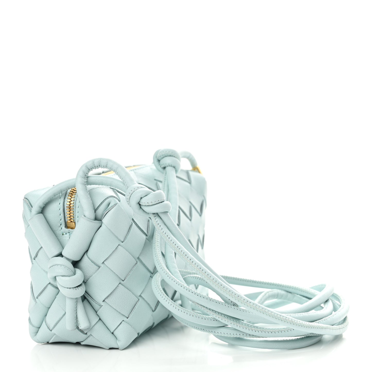 Nappa Intrecciato Candy Loop Camera Bag Light Blue