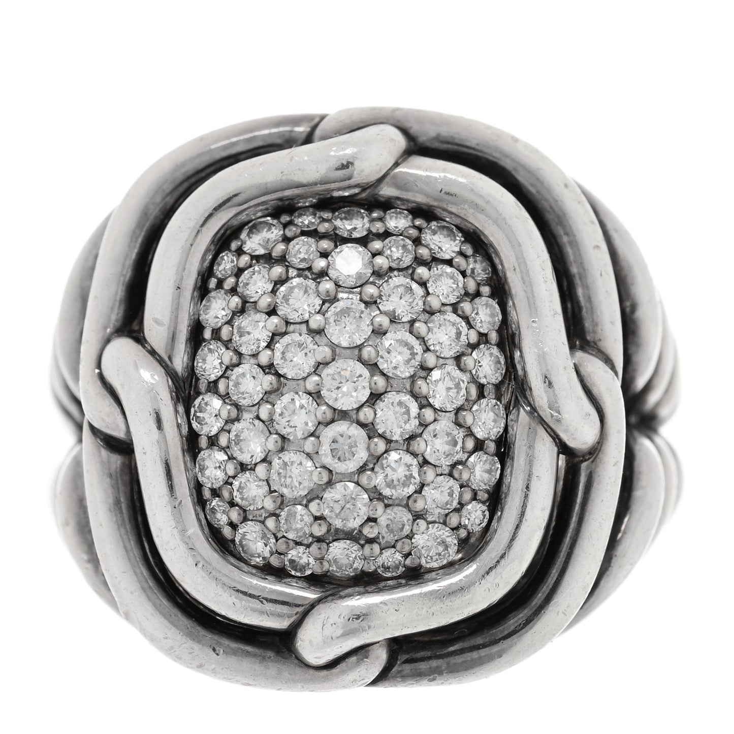 Sterling Silver Diamond 16mm Large Labyrinth Ring 54 7