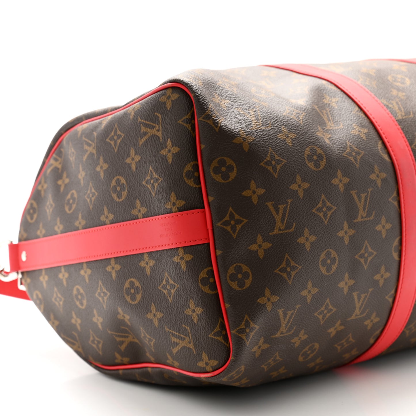 Calfskin Monogram Keepall Bandouliere 50 Coquelicot