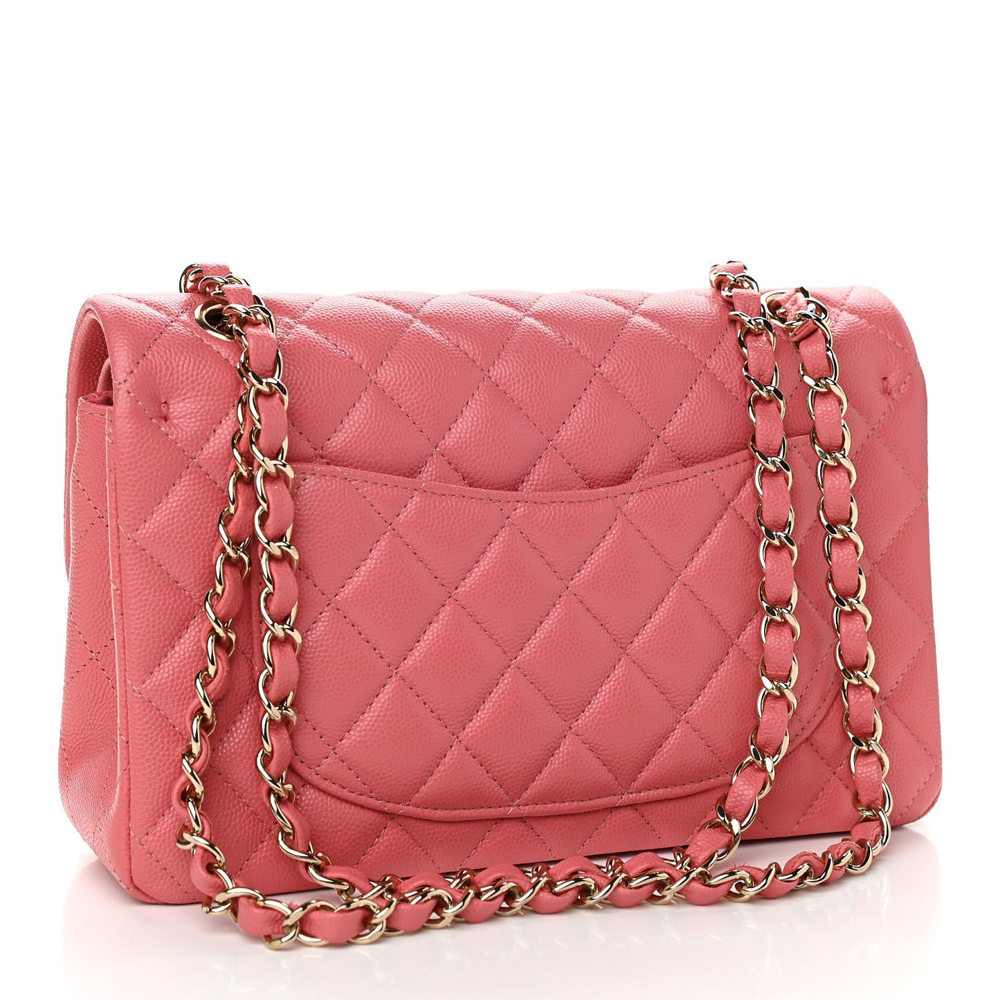 Caviar Quilted Small Double Flap Pink
