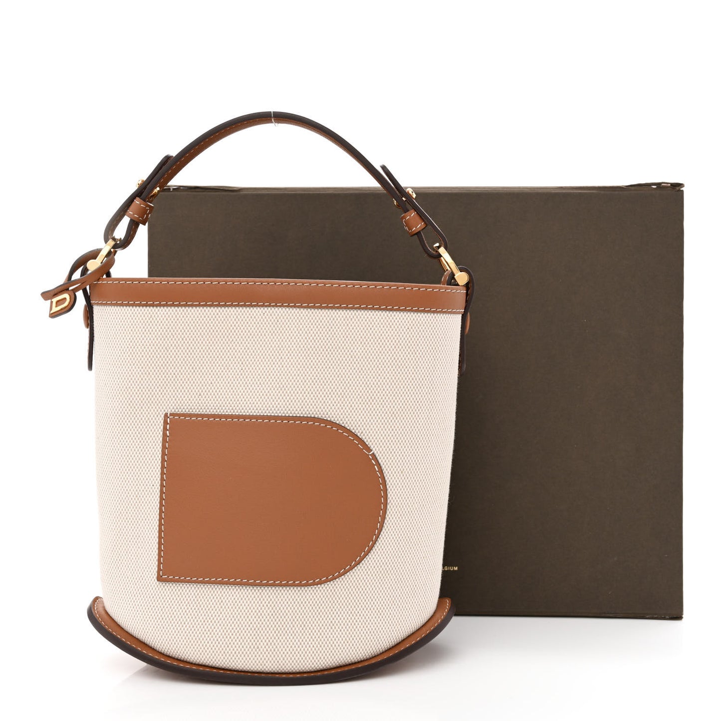 Linen Canvas Supple Calfskin Mini Pin Daily Surpique Bucket Naturel