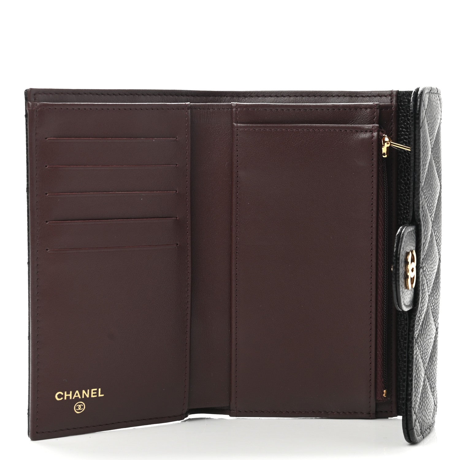 Chanel Caviar Quilted Medium Flap Wallet Black 5 of 9
