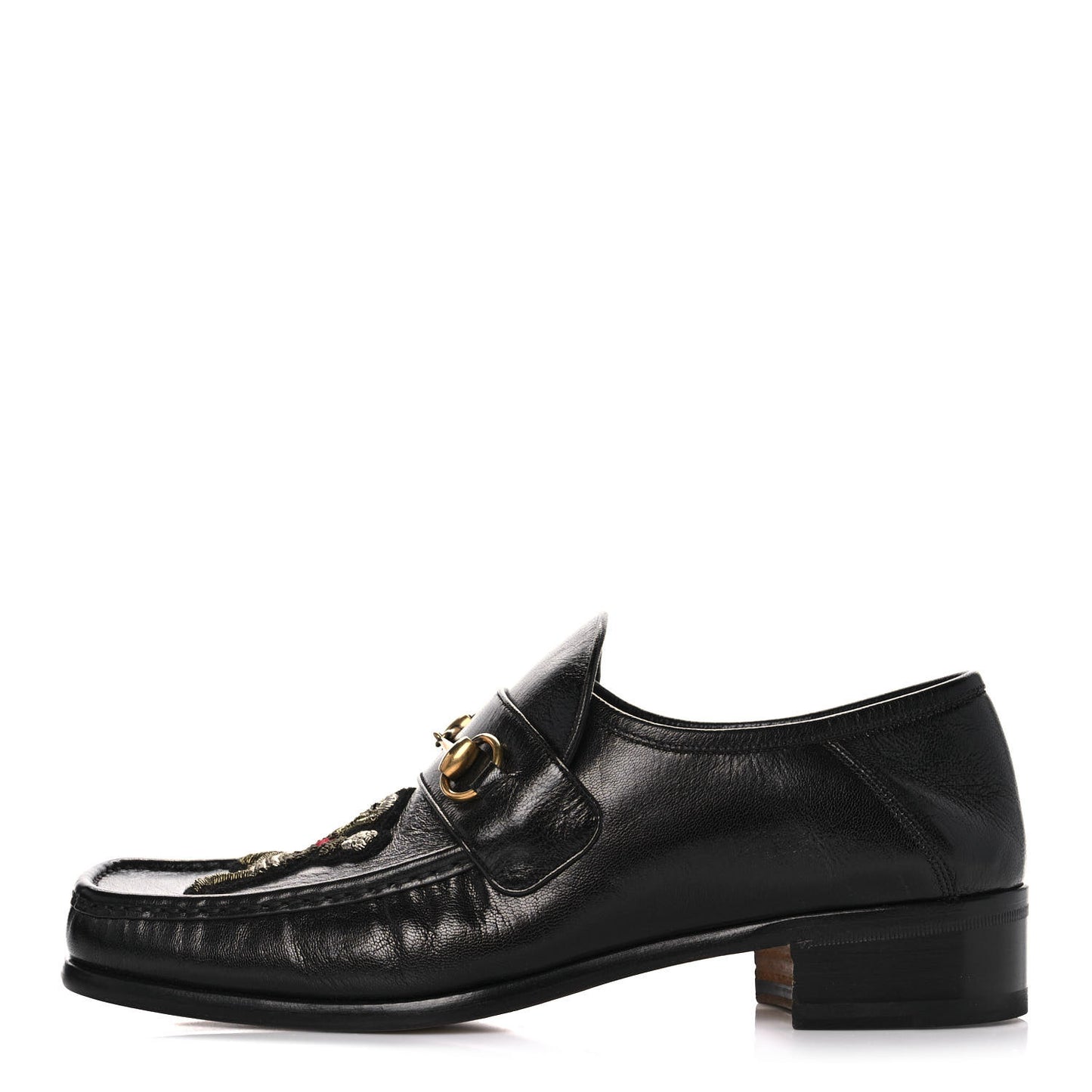 X DISNEY Goatskin Donald Duck Embroidered Mens Horsebit Loafers 10 Black