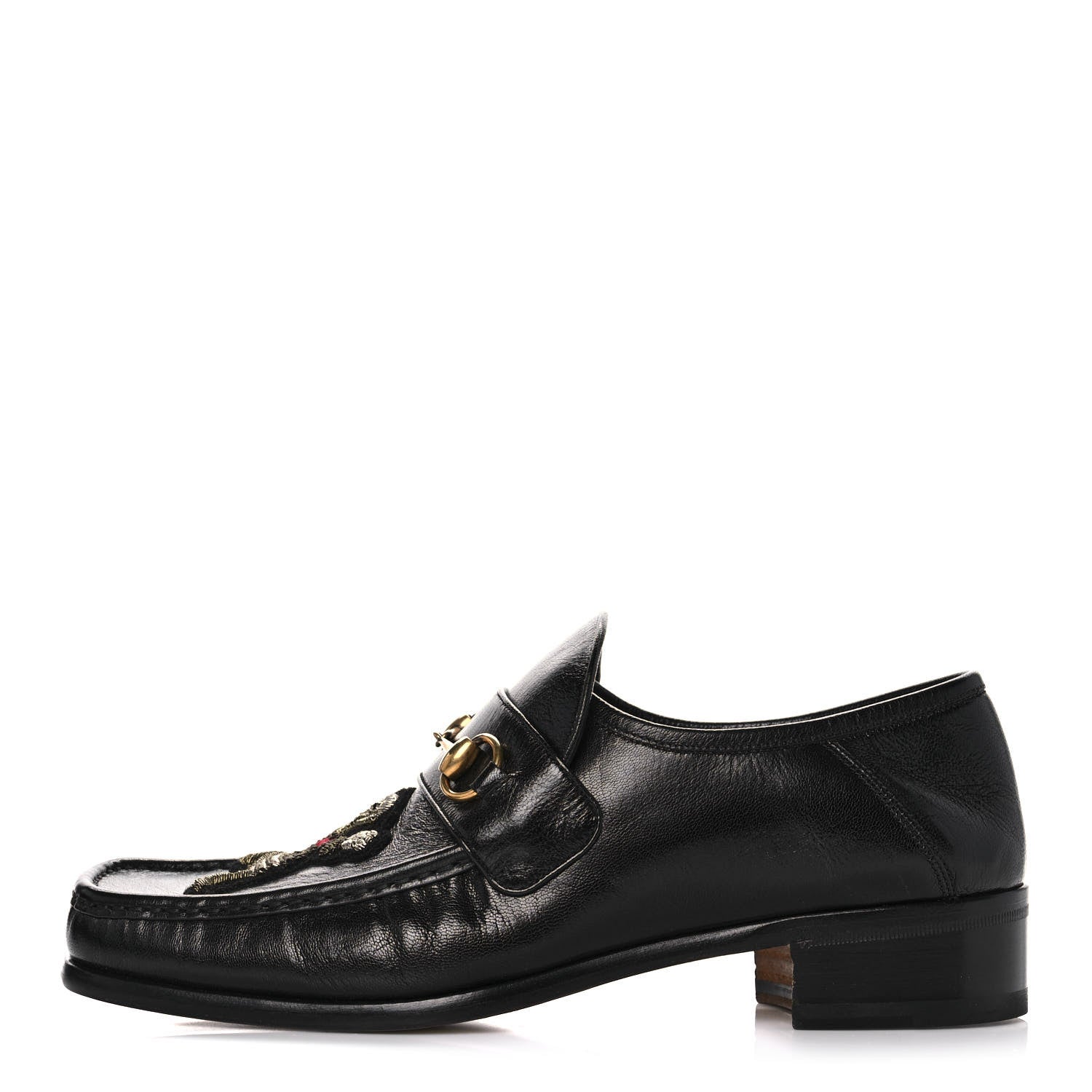 Gucci X DISNEY Goatskin Donald Duck Embroidered Mens Horsebit Loafers 10 Black 1 of 11
