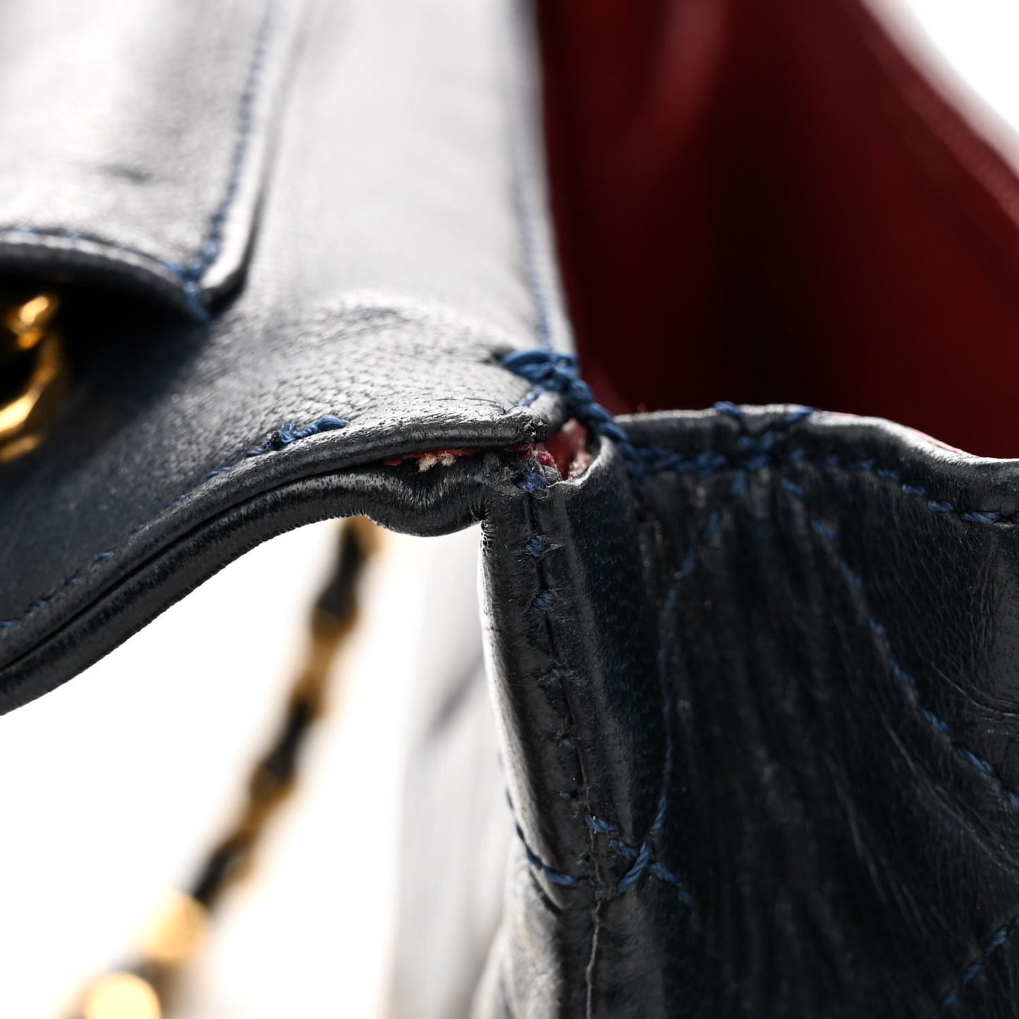 Lambskin Quilted Mini Square Flap Bag Navy