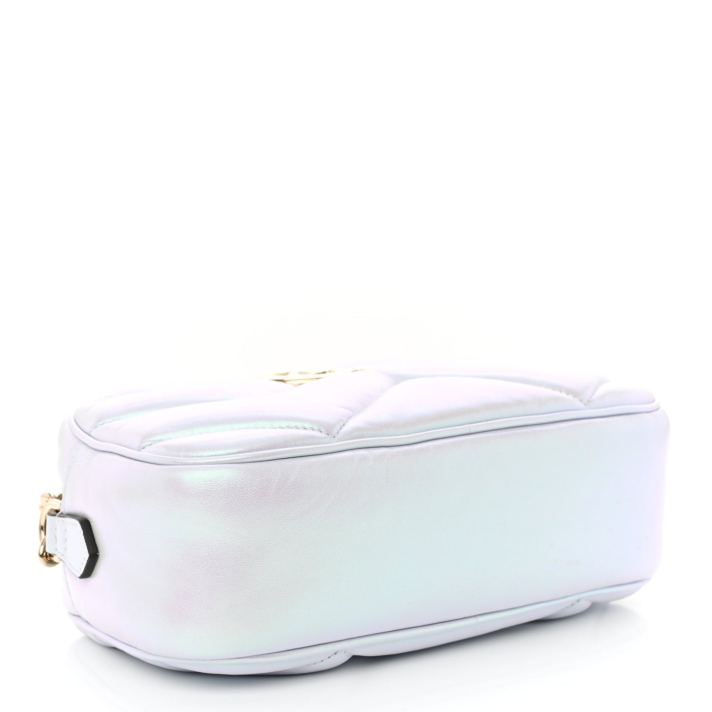 Iridescent Nappa Chevron Matelasse Small GG Marmont Chain Shoulder Bag Iridescent Snow Light Blue