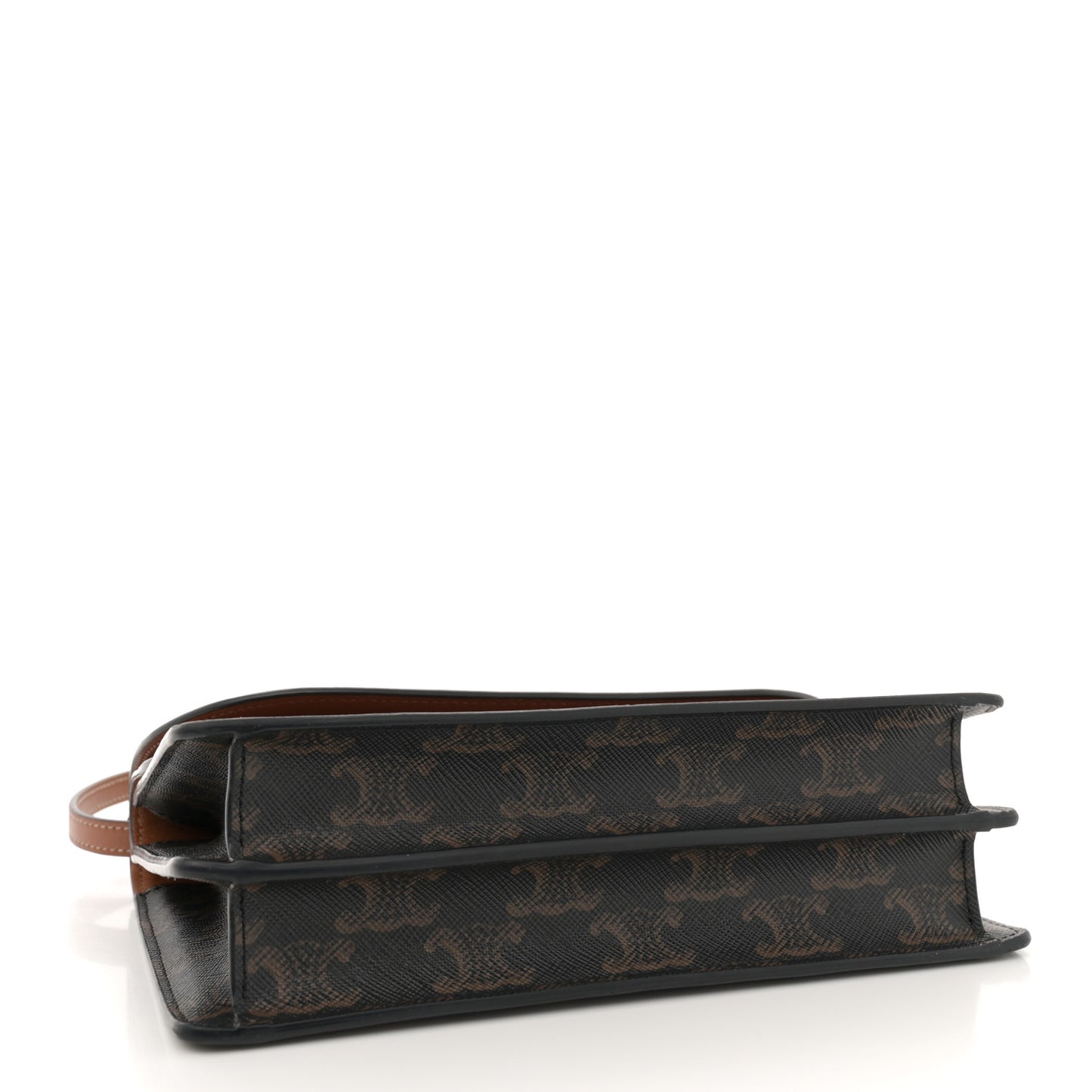 Triomphe Canvas Lambskin Wallet On Strap Tan