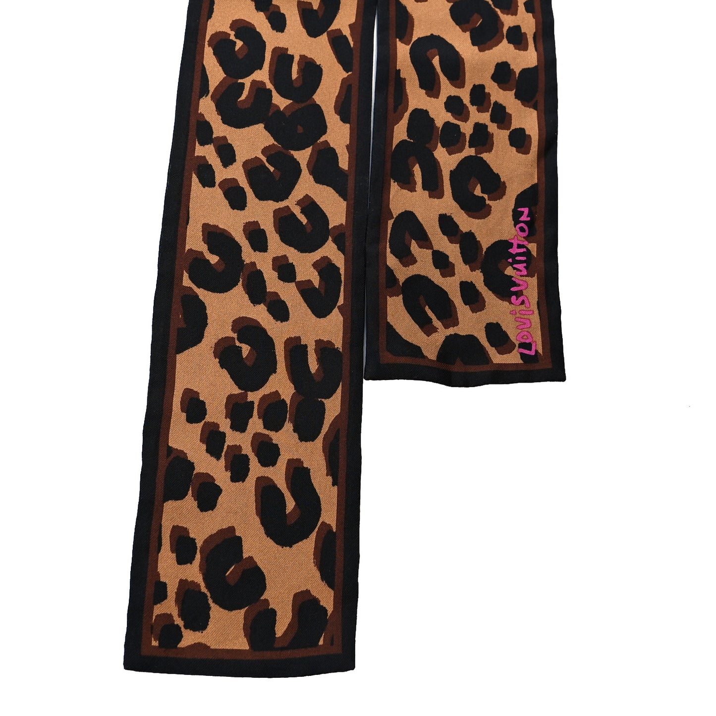 Silk Leopard Bandeau Scarf Marron