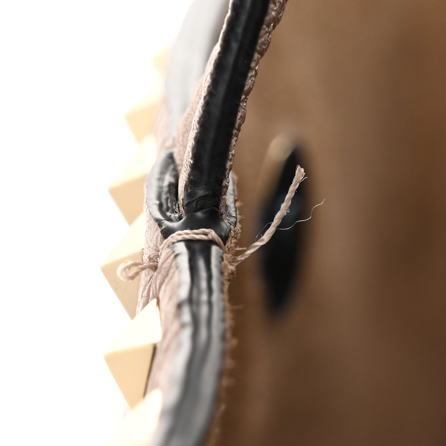Grained Calfskin Rockstud Shoulder Tote Poudre