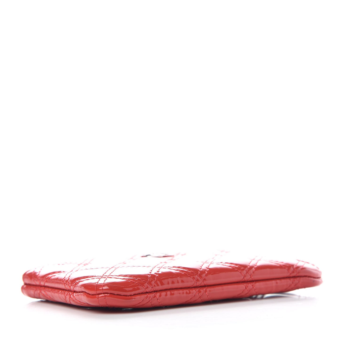 Patent Quilted Small Cosmetic Case Red
