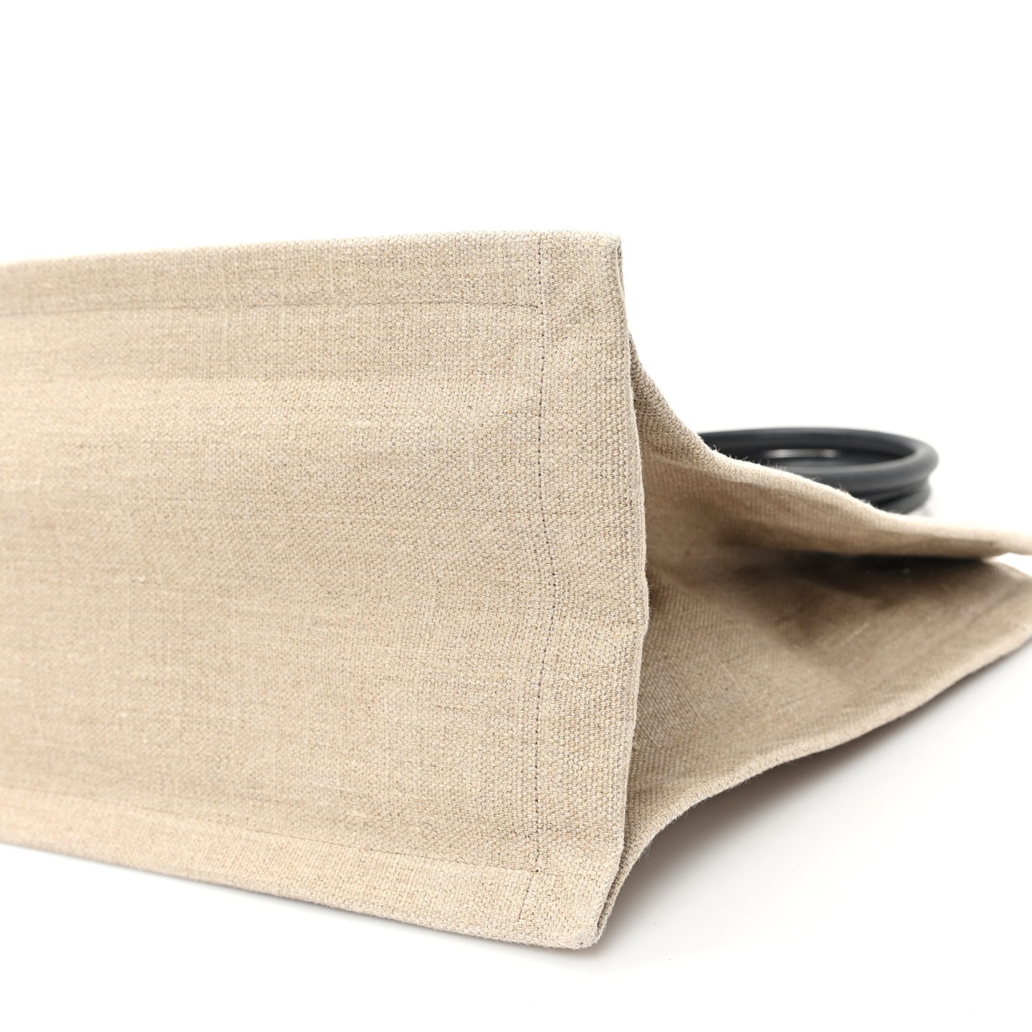 Linen Calfskin Small Rive Gauche Tote Greggio Natural
