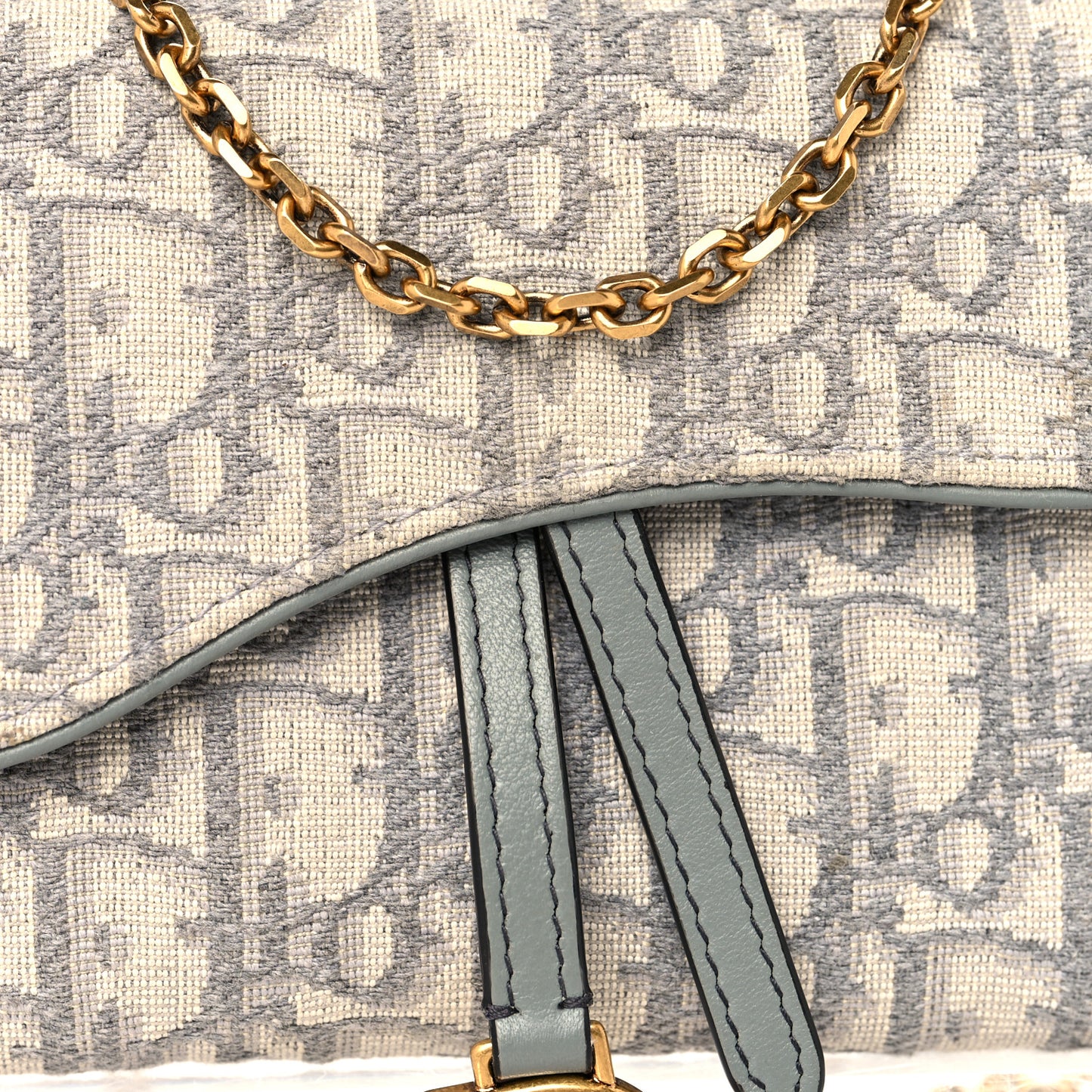 Oblique Saddle Chain Long Wallet Grey