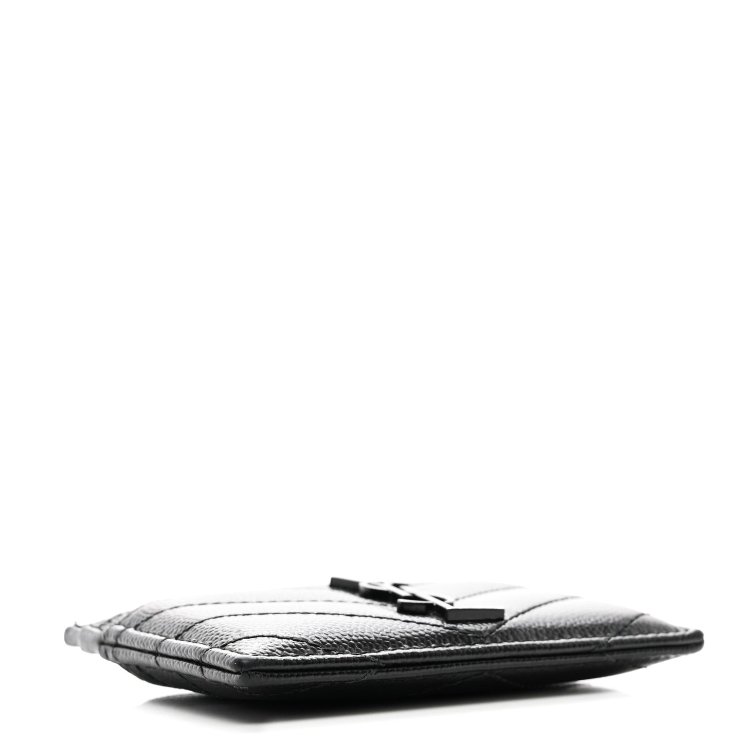 Grain De Poudre Matelasse Chevron Monochrome Monogram Credit Card Case Black