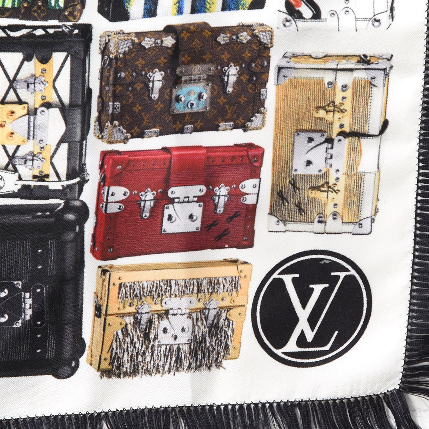 Louis Vuitton Silk Tribute to Petite Malle Giant Square Scarf Black 4 of 5