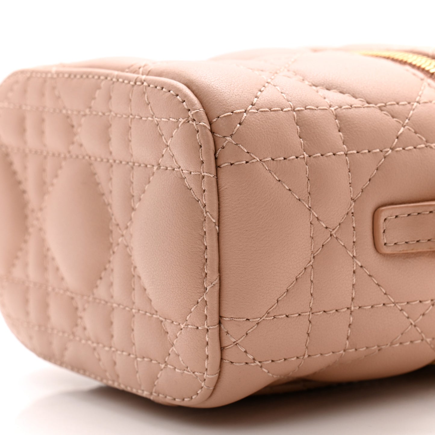 Lambskin Cannage Micro Lady Dior Vanity Case Rose Des Vents