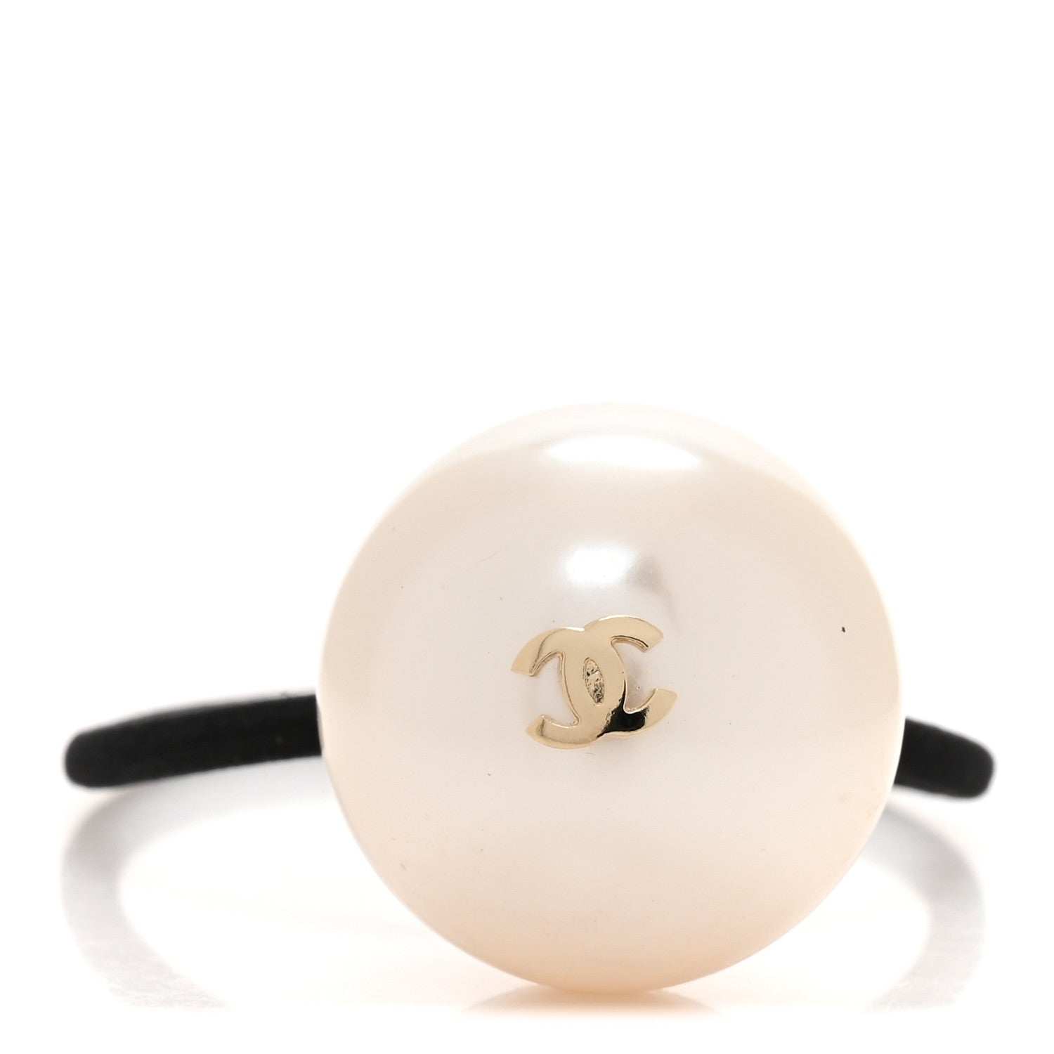 Chanel Pearl CC Hair Tie Black White 1813804 – FASHIONPHILE
