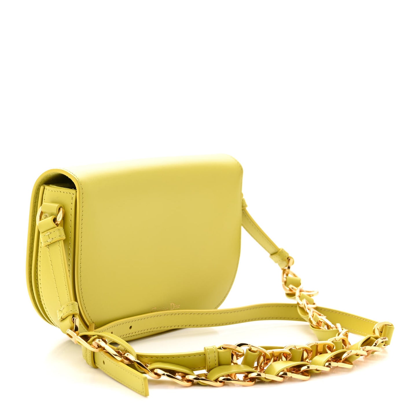 Calfskin CD Signature Flap Crossbody Lime