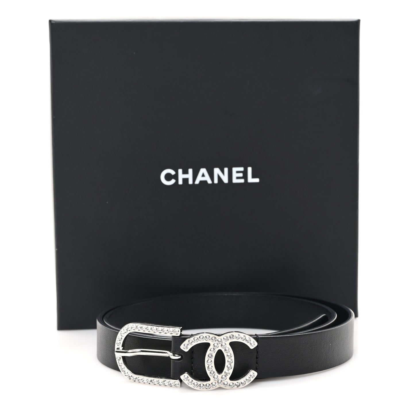 Calfskin Crystall CC Belt 75 30 Black
