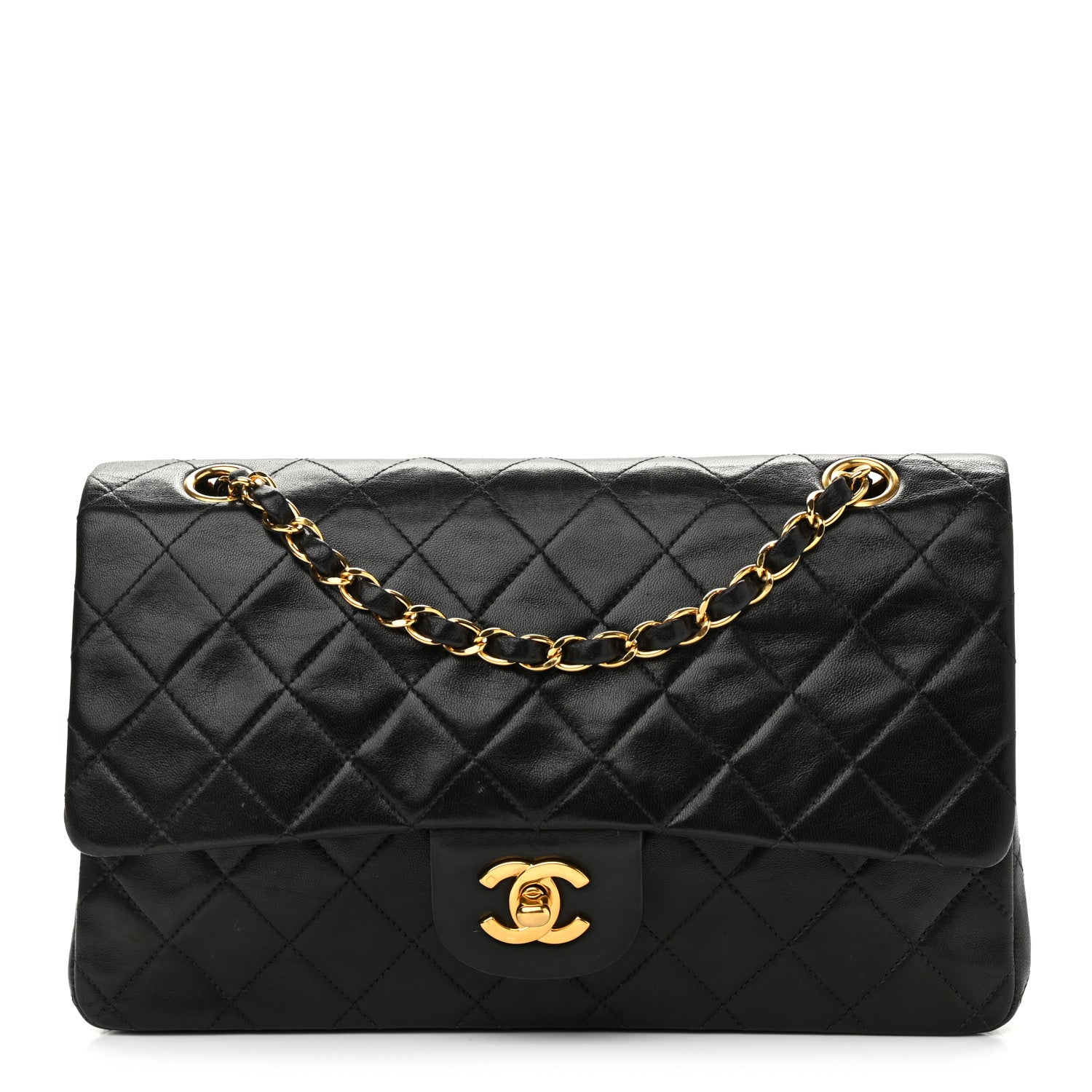 Chanel Lambskin Quilted Medium Double Flap Black 1 of 13