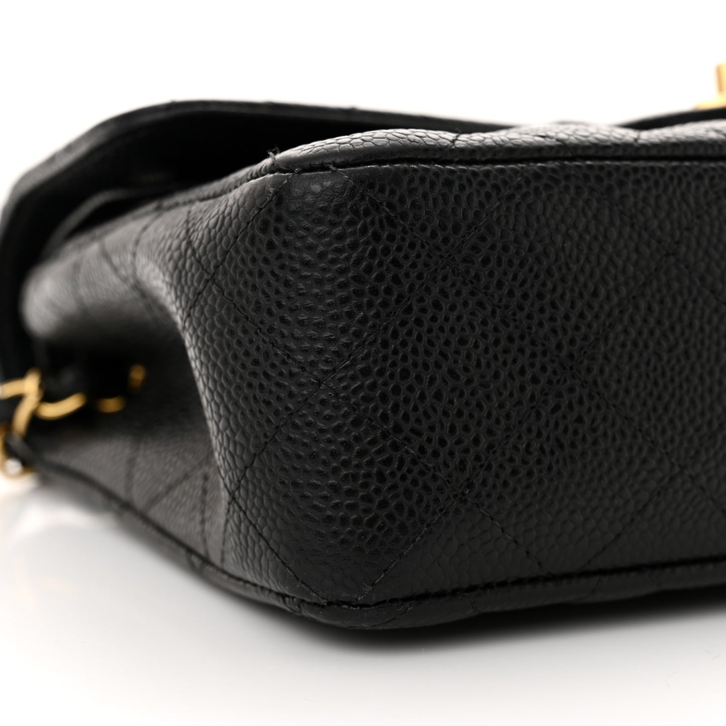 Caviar Quilted Small Double Flap Black