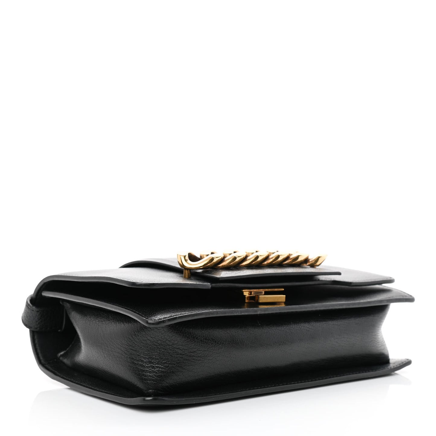 Goatskin Infinity Flap Bag Black