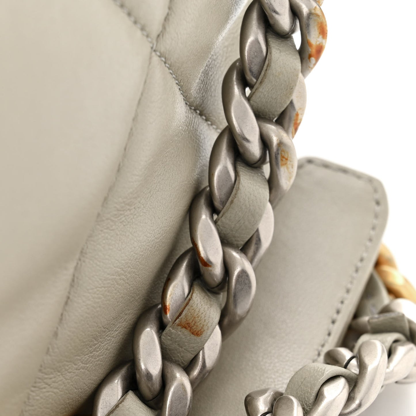 Lambskin Quilted Large Chanel 19 Flap Grey