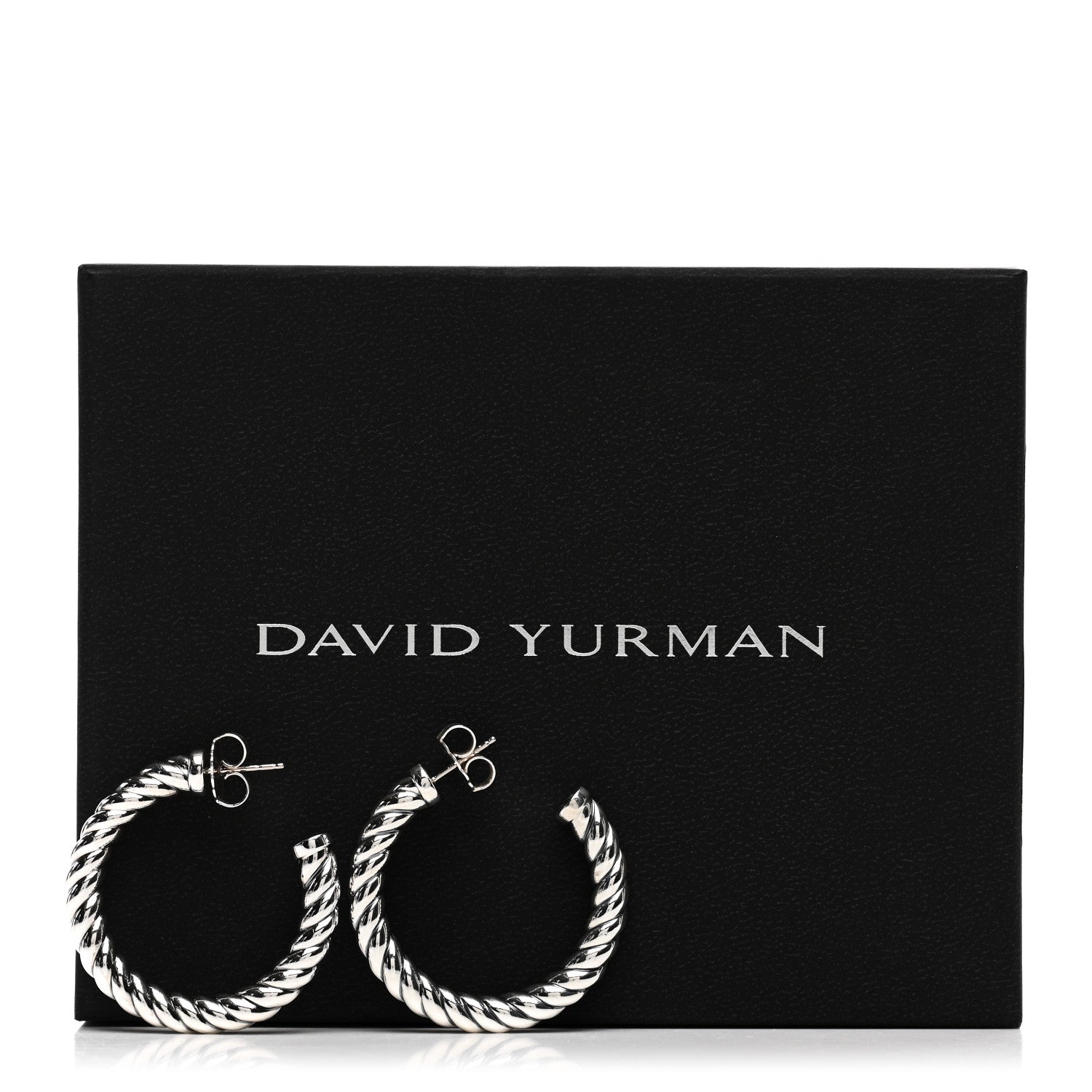 David Yurman Sterling Silver Sculpted Cable Hoop Earrings 5 of 5