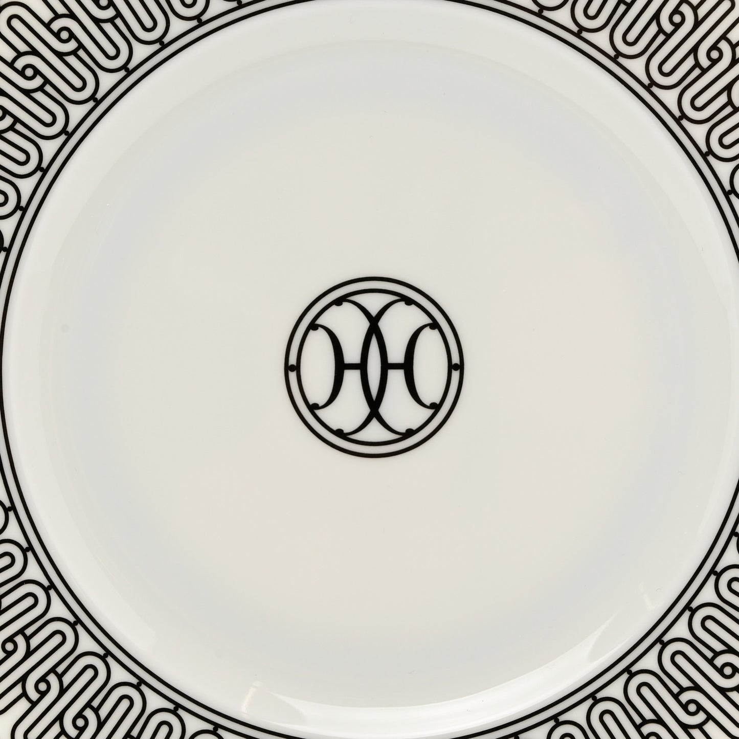 Porcelain H Deco Dessert Plates Set of 2 Black White