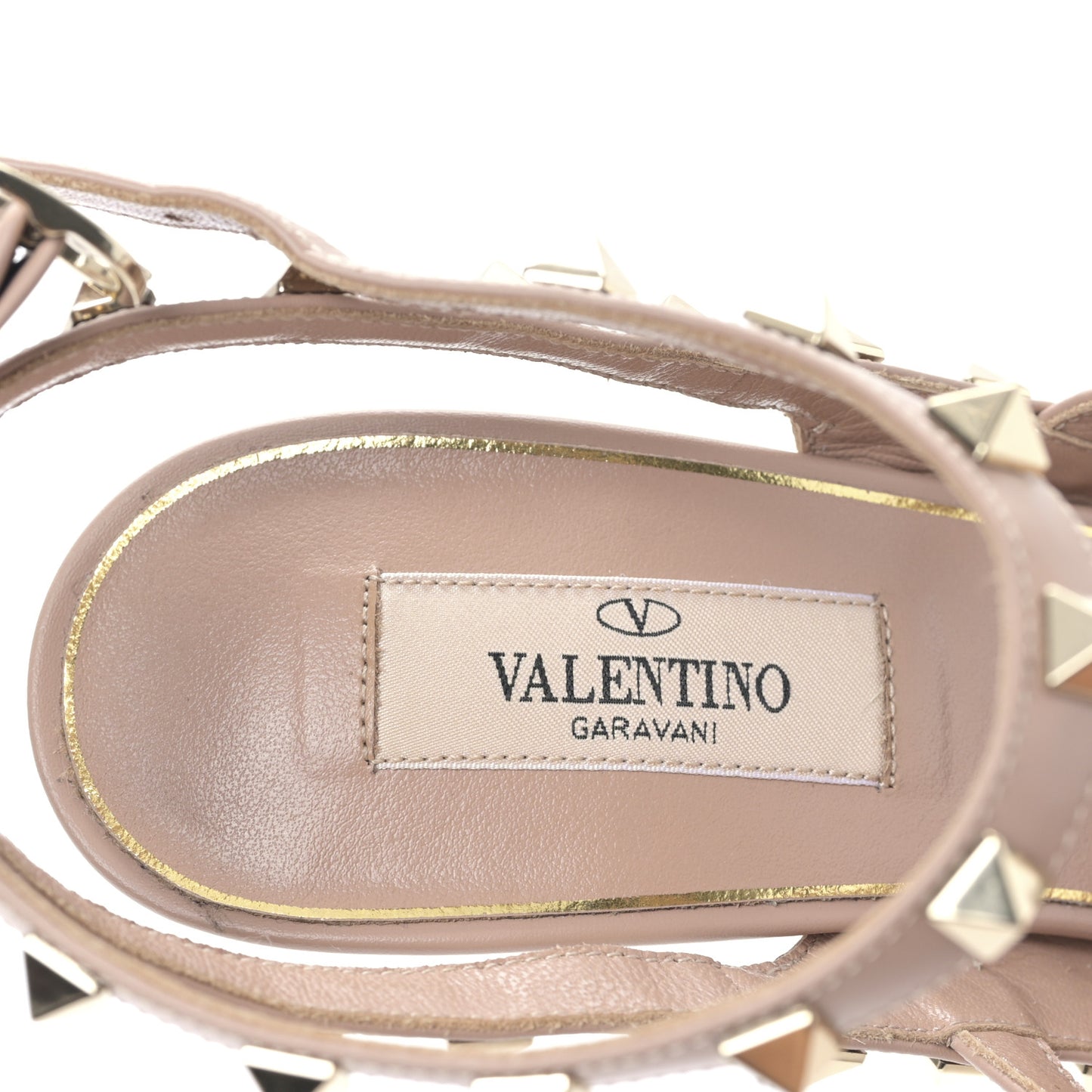 Calfskin Nappa Boudoir Rockstud Ankle Strap 100mm Pumps 39 Rose Cannelle