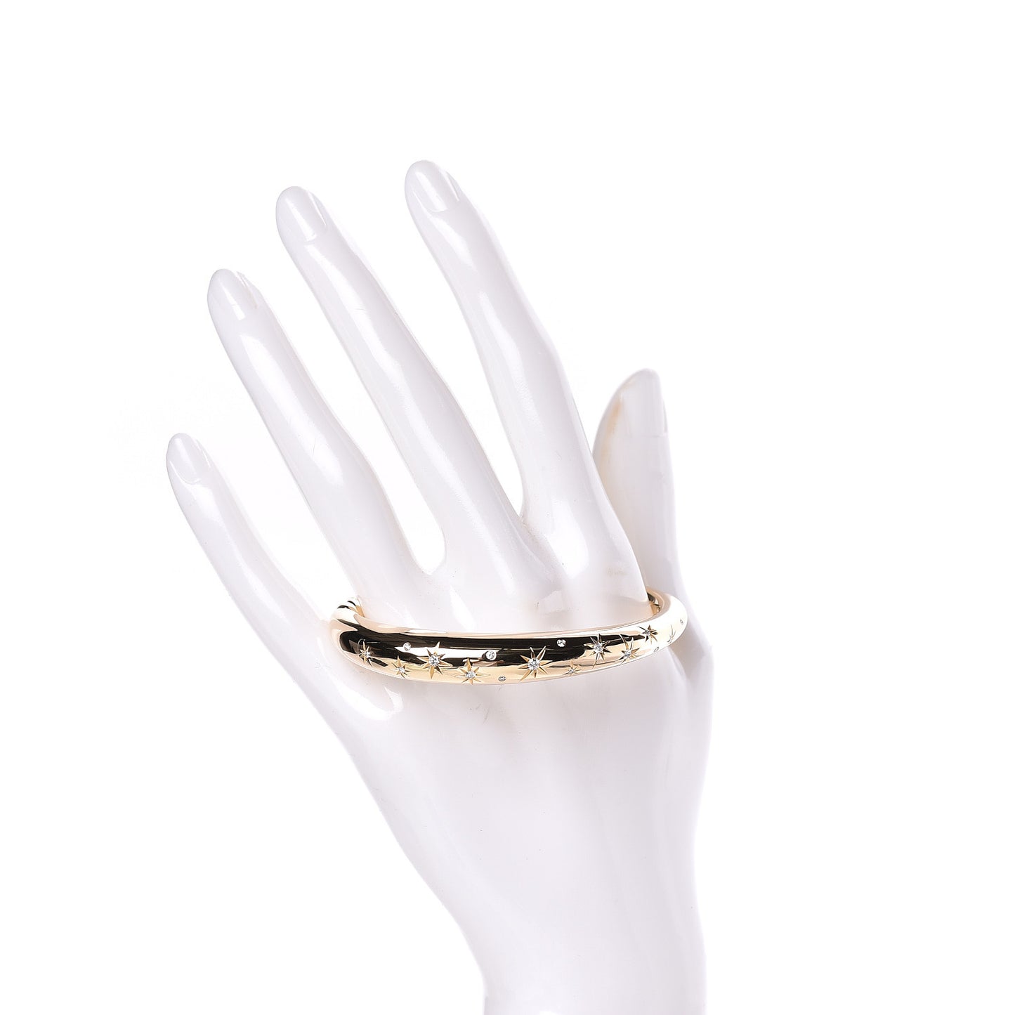 18K Yellow Gold Diamond 9.5mm Pure Form Smooth Bracelet