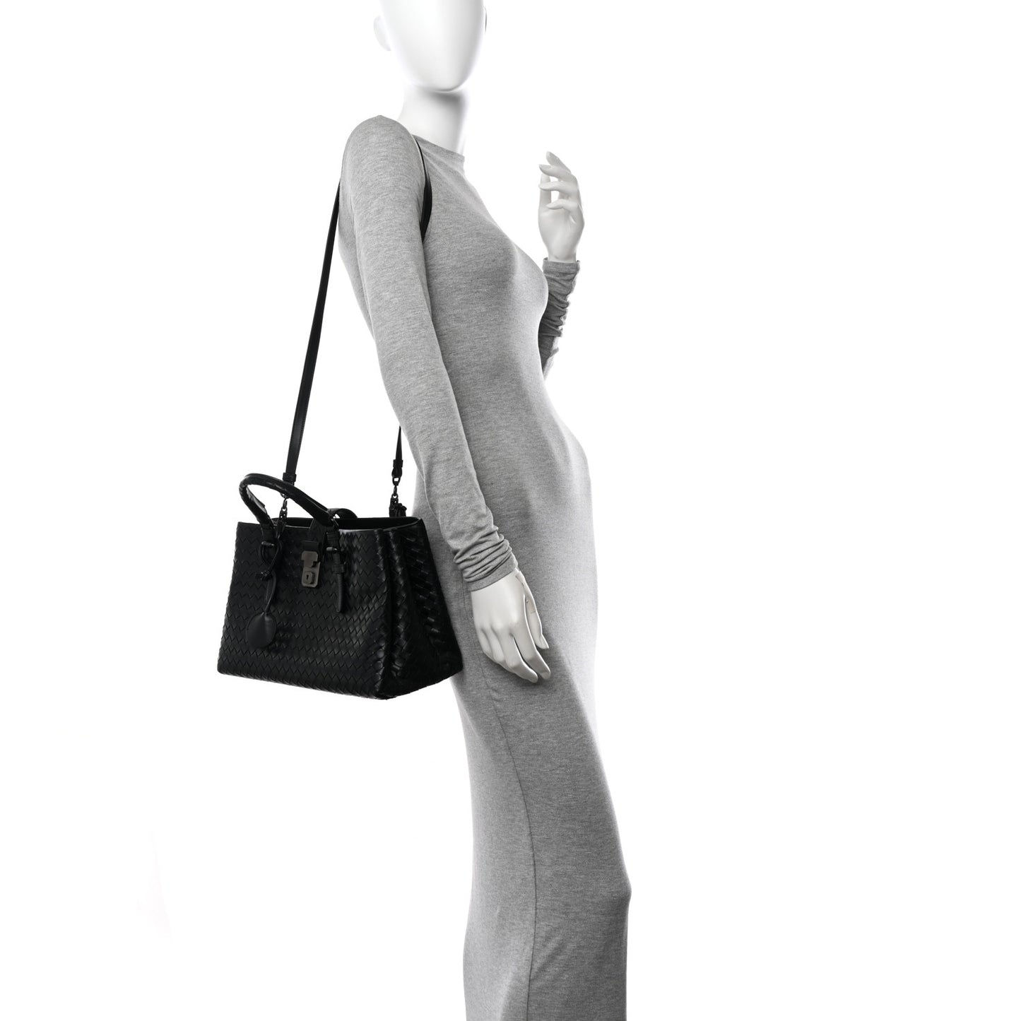 Light Calf Intrecciato Small Roma Black