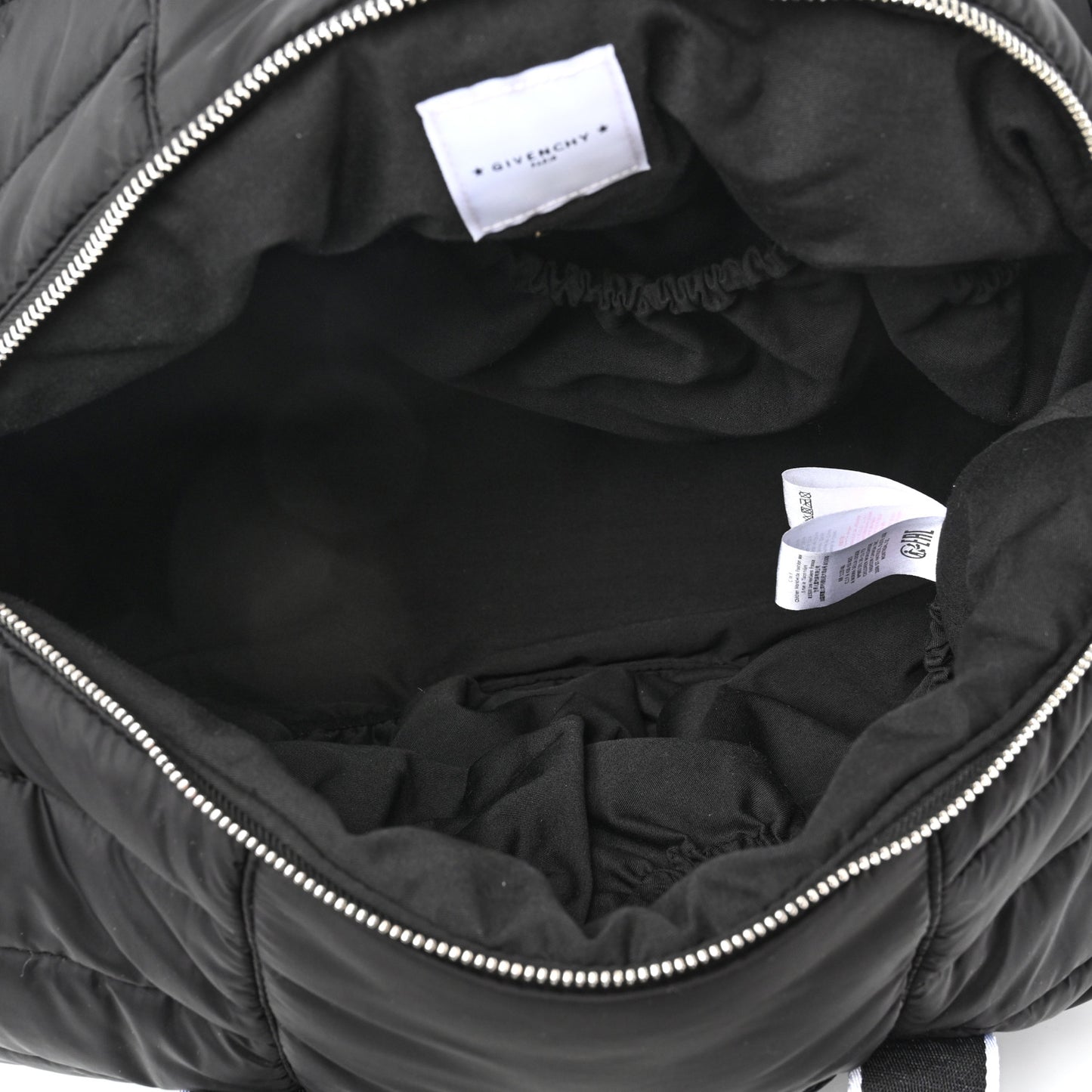 Padded Nylon Logo Diaper Bag Black