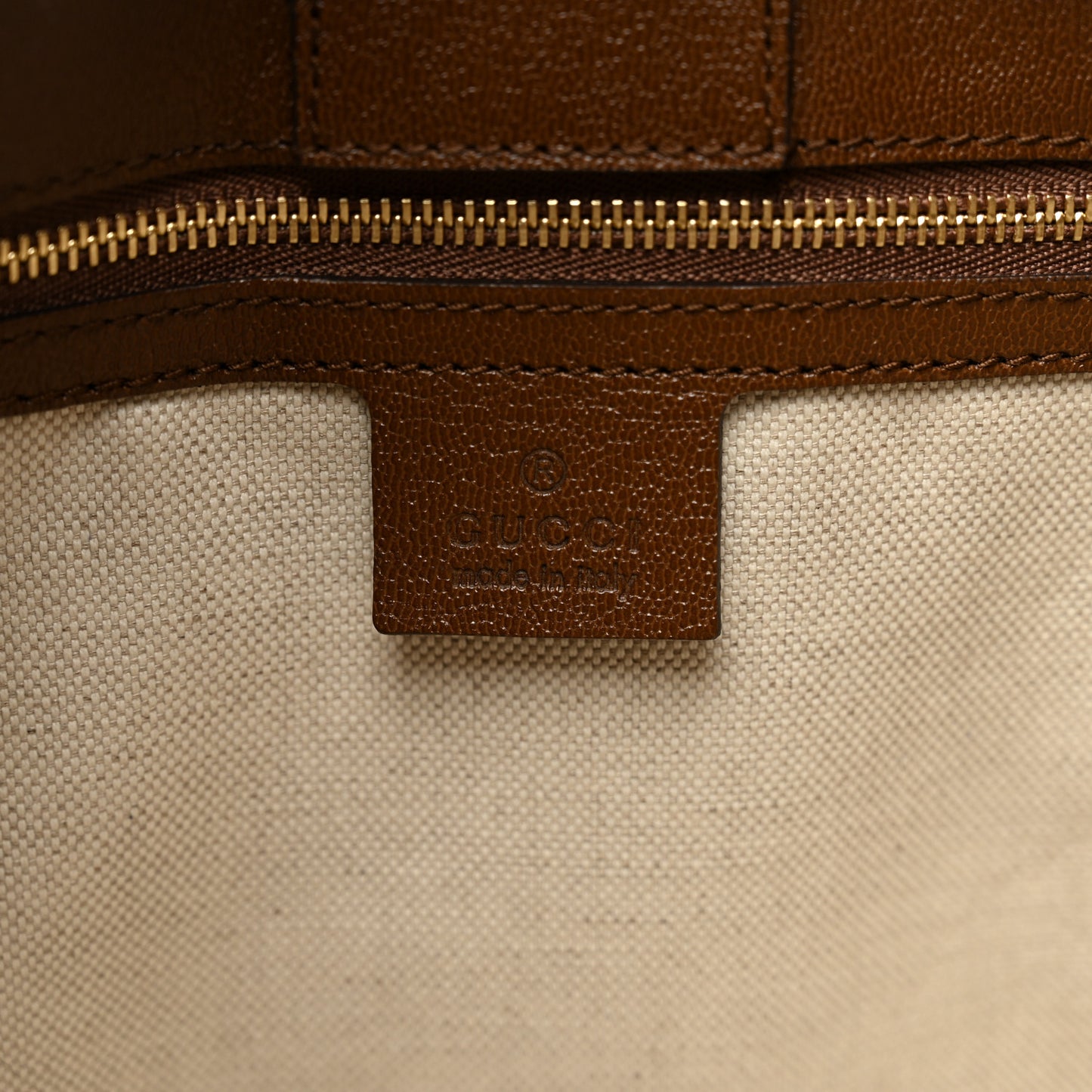 Monogram Horsebit 1955 Tote Bag Beige Brown Sugar