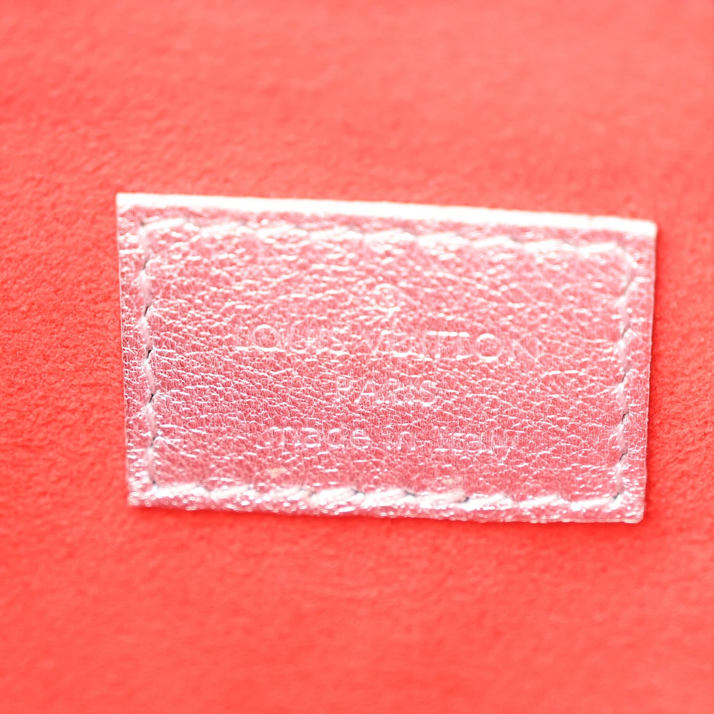 Metallic Lambskin Embossed Monogram Coussin PM Silver
