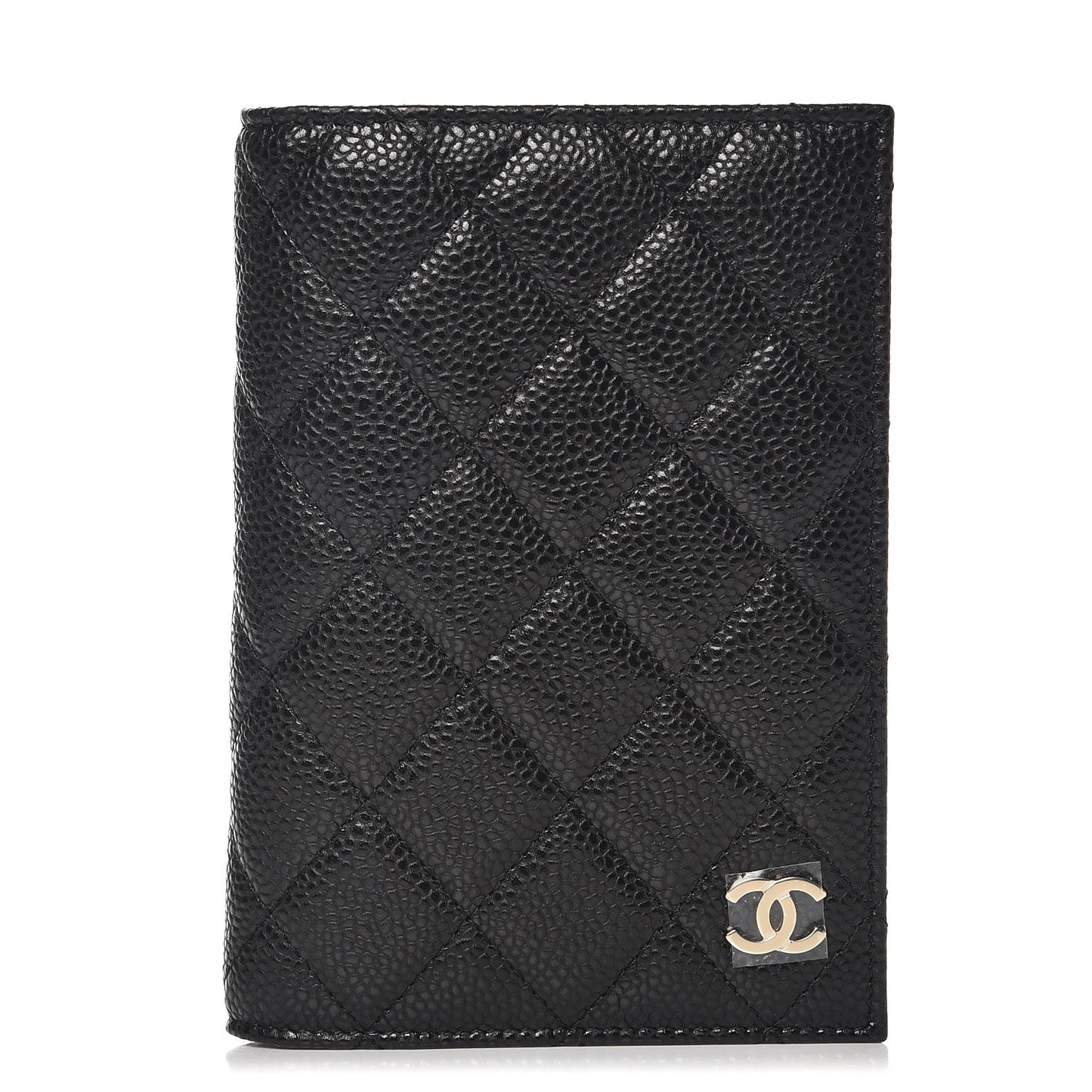 Caviar Quilted Passport Holder Black