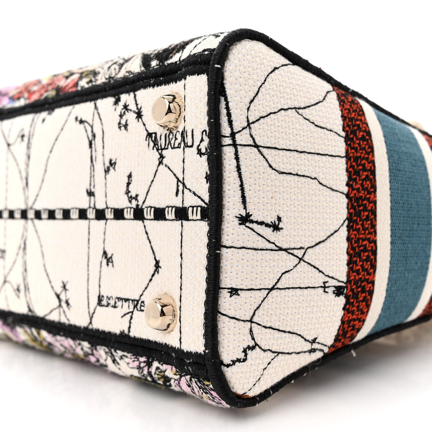Canvas Constellation Embroidered Medium Lady D-Lite Latte Multicolor